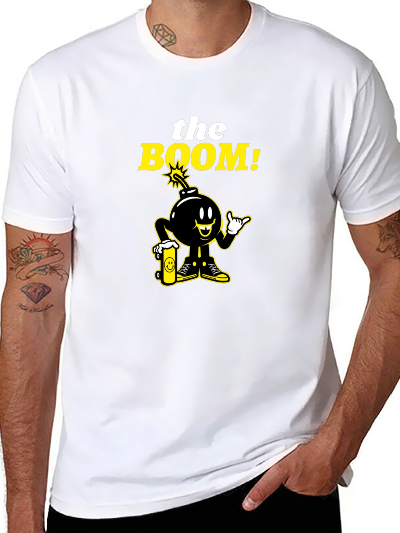 Black The Boom! Black Graphic Print Crew Neck T-Shirt view 8