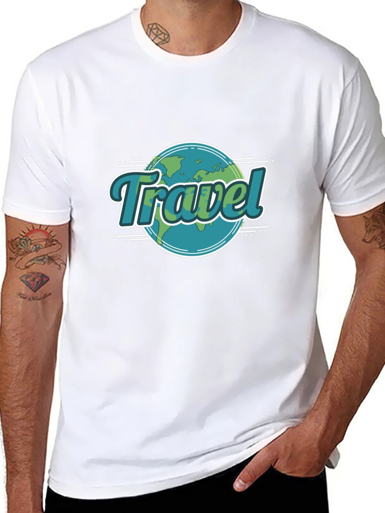 Black Travel the World T-Shirt view 8