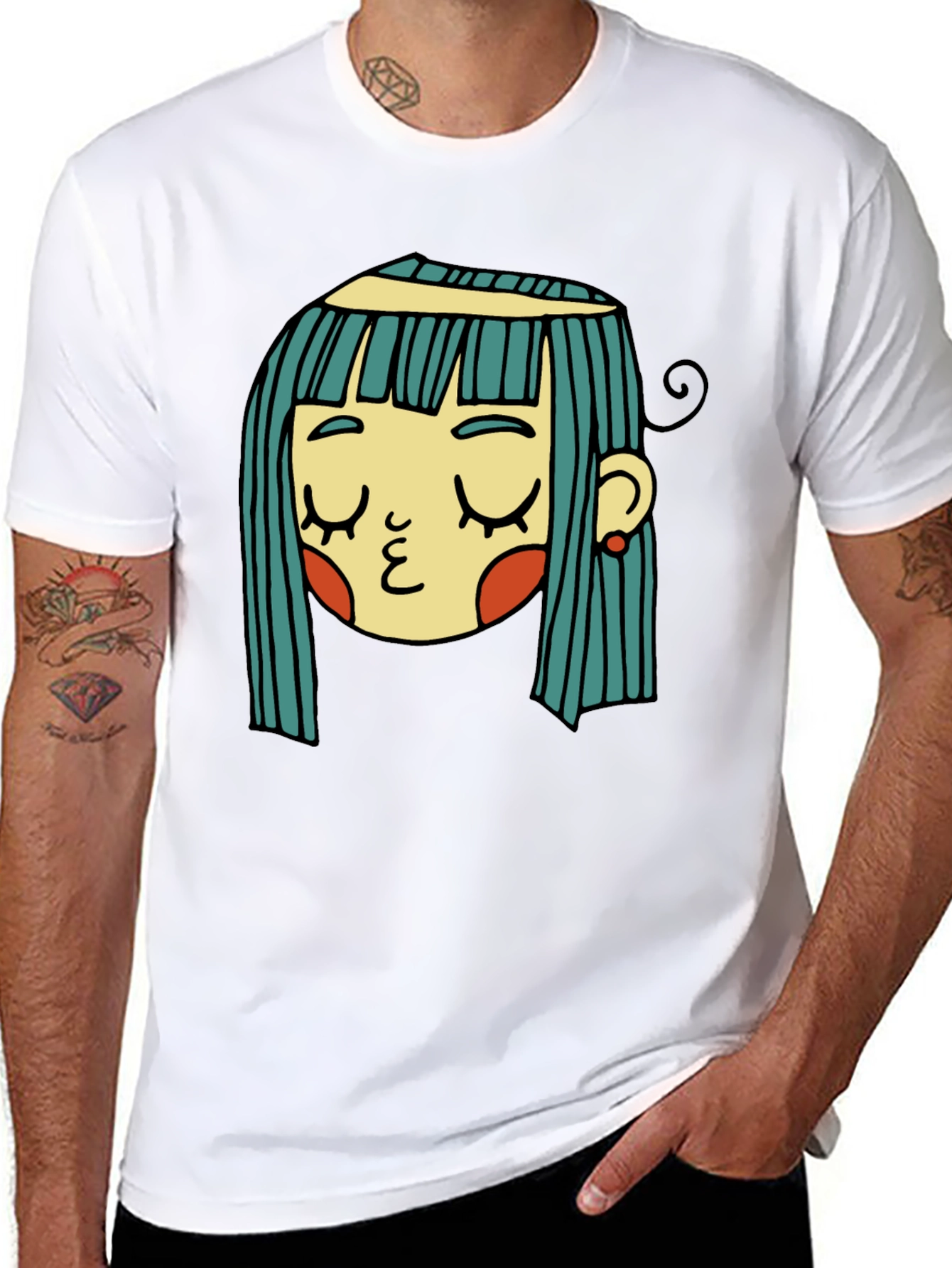 Black Whimsical Girl Graphic Tee - Unique Style view 8