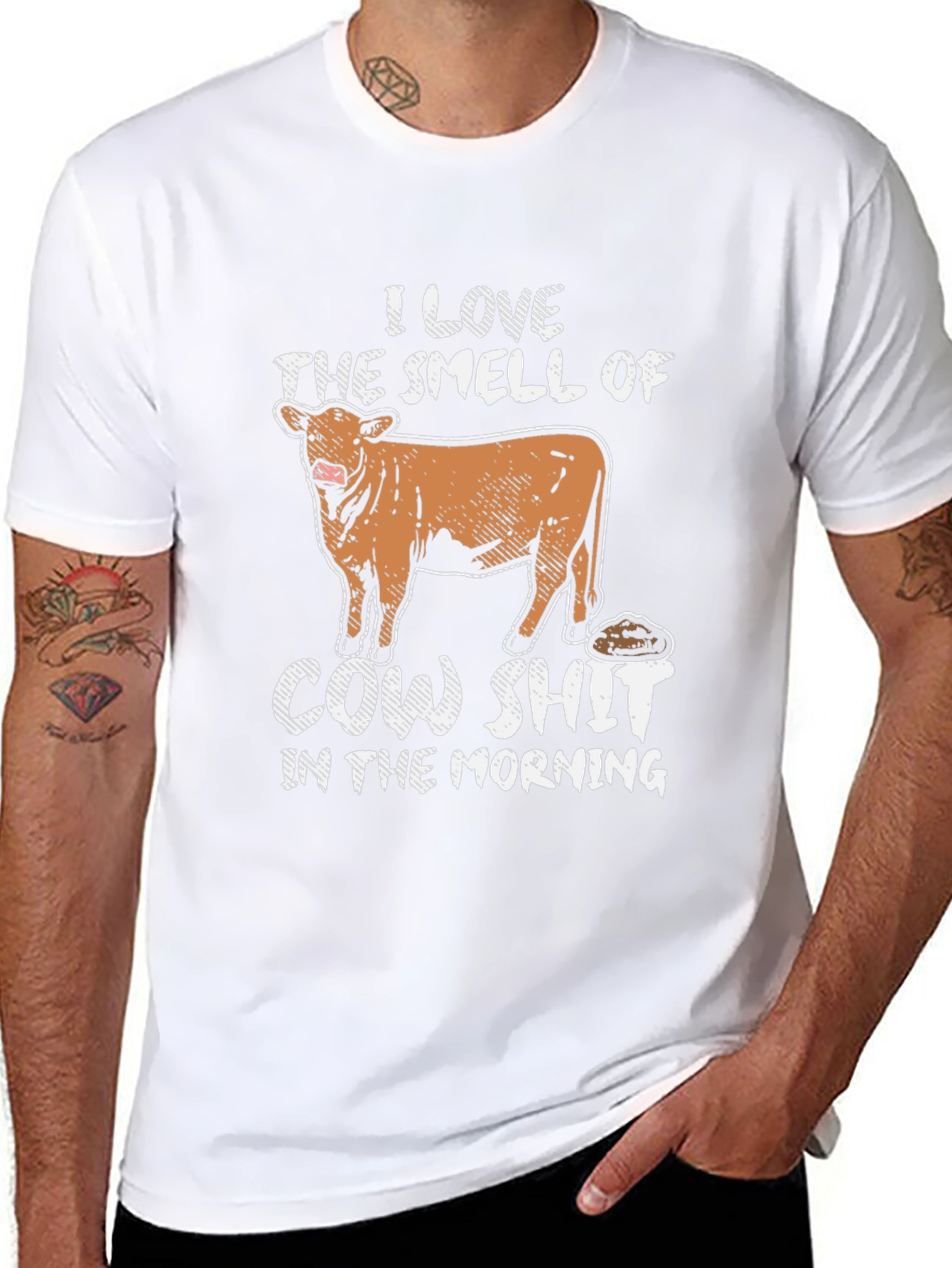 Black I Love The Smell Of Cow Shit In The Morning T-Shirt view 8