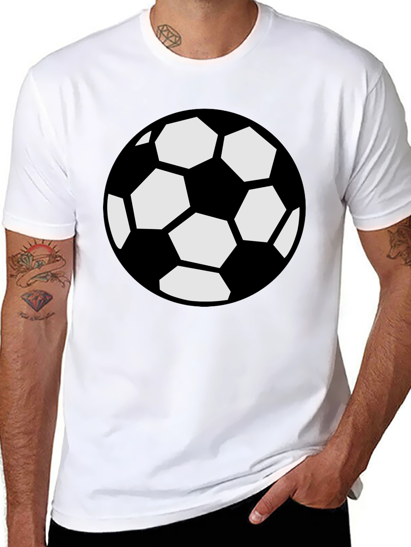 Black Soccer Ball Graphic Black T-Shirt view 8
