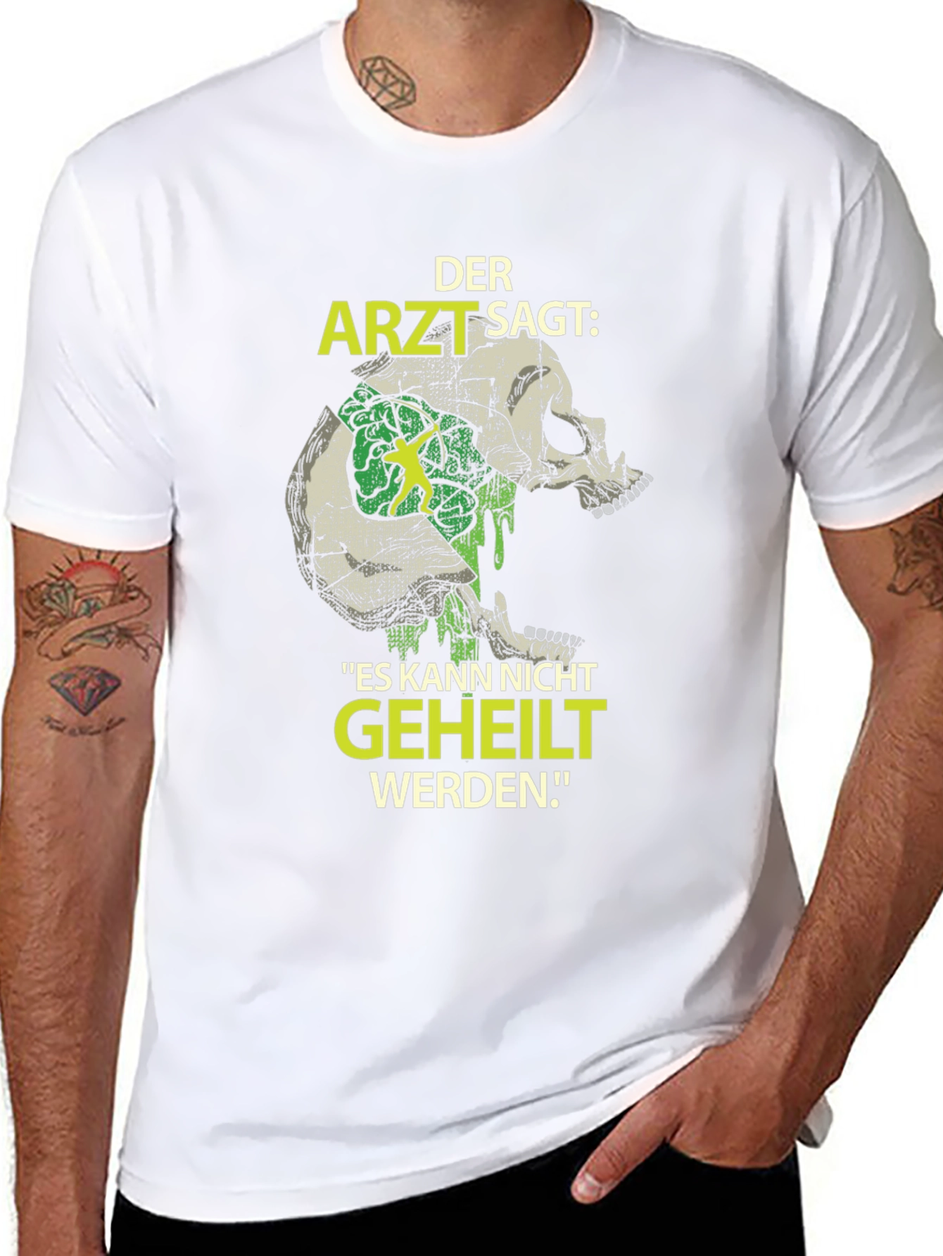 Black Zombie Brain Skull T-Shirt - Der Arzt Sagt view 8
