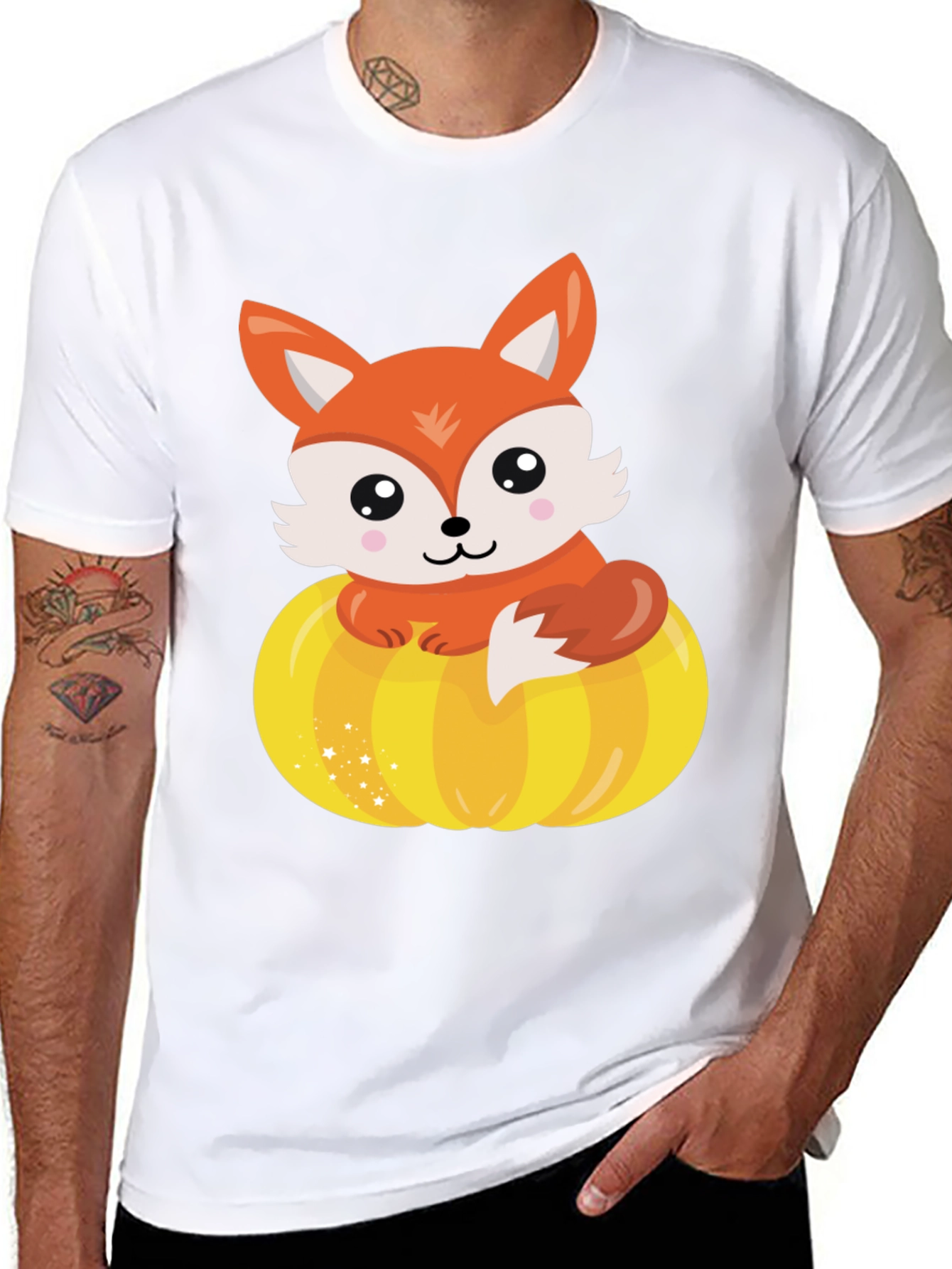 Black Fox and Pumpkin Graphic Tee view 8