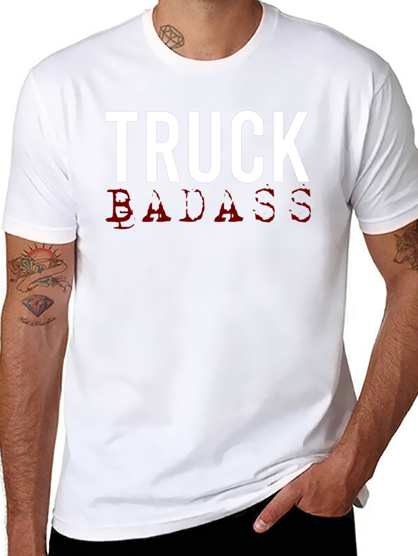 Black Truck Badass Graphic Tee - Men's Black T-Shirt view 8