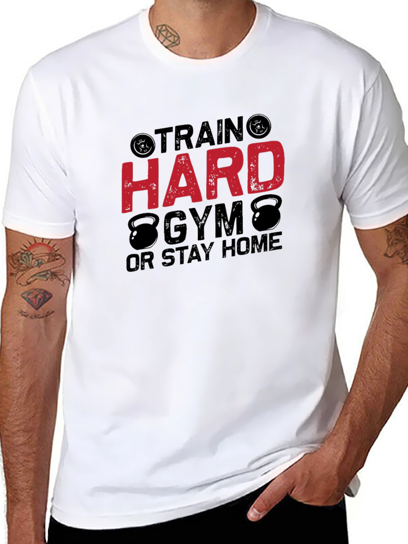Black Train Hard Gym Black T-Shirt for Men view 8