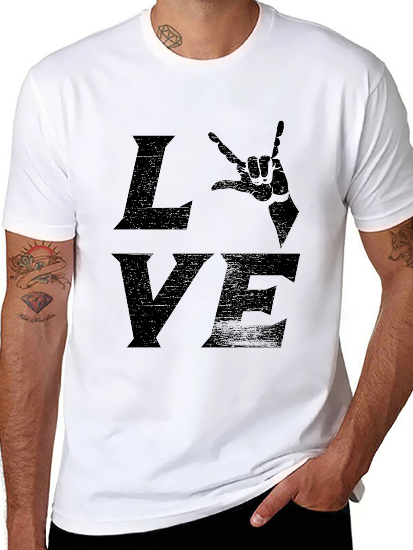 Black Rock On Love Graphic Tee - Black Crewneck view 8