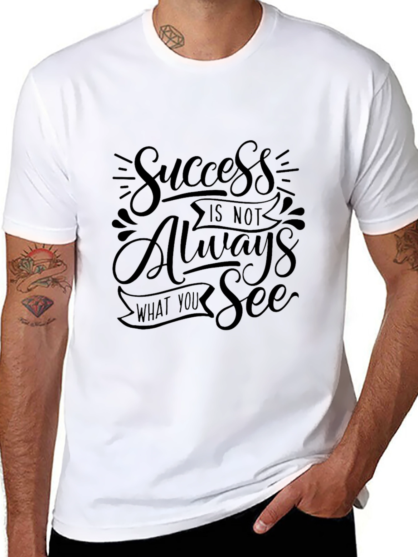 Black Motivational Graphic Tee - Success Is Not Always What You See view 8