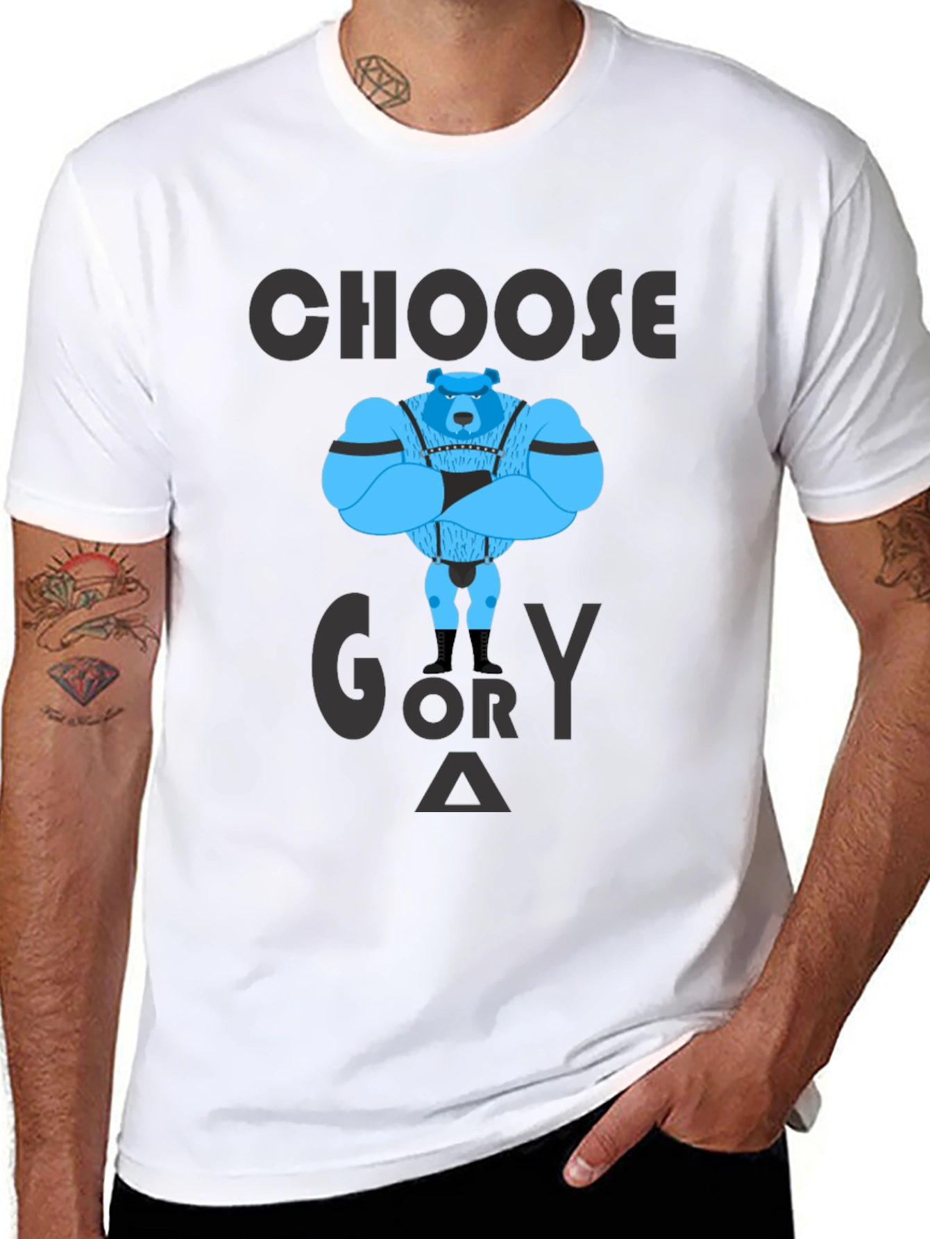 Black Choose Glory T-Shirt - Bear Graphic Tee view 8
