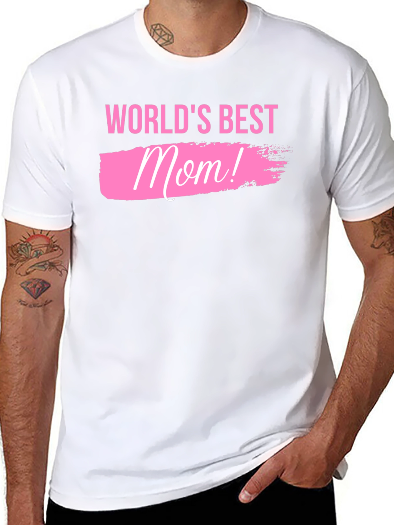 Black World's Best Mom! Black T-Shirt view 8