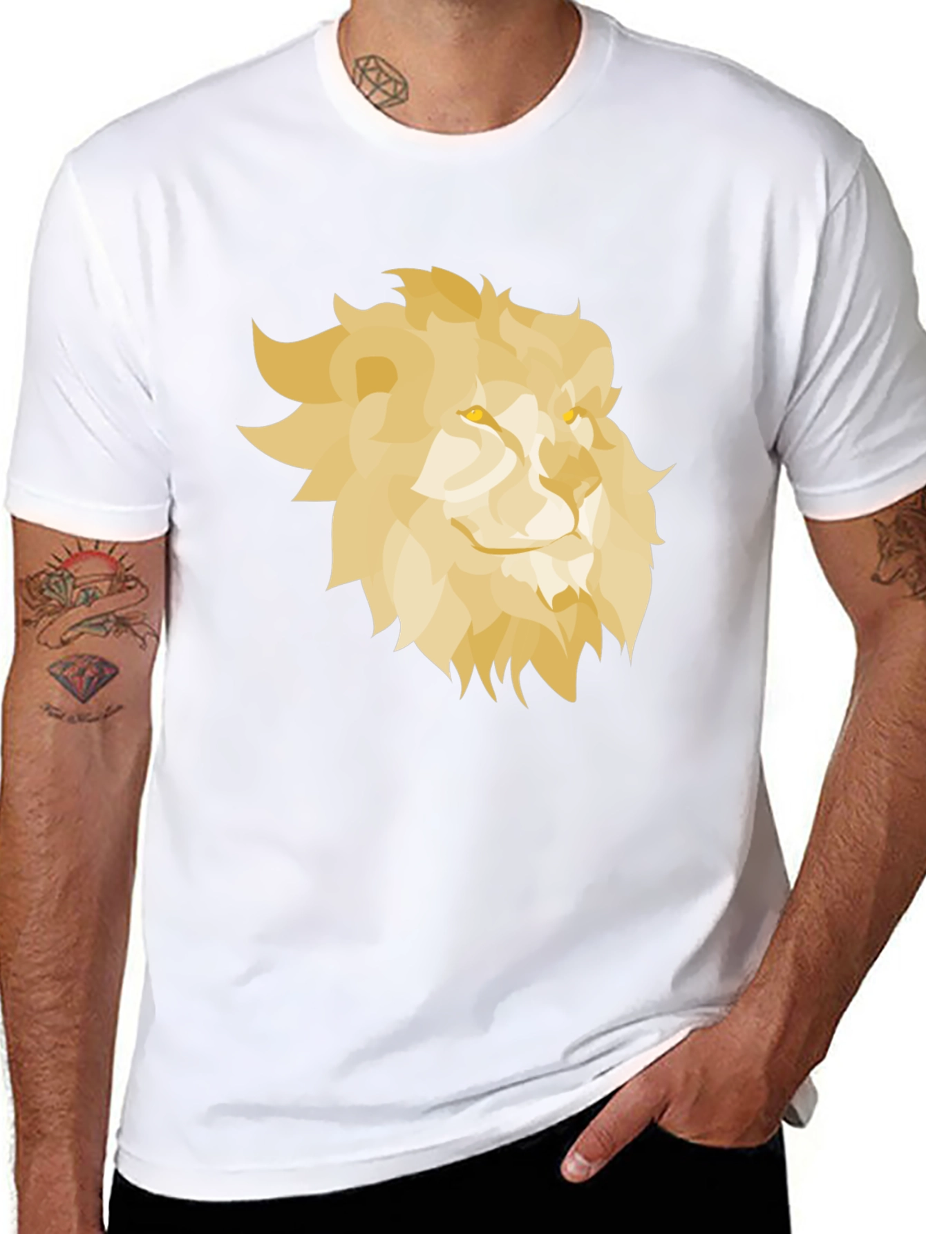 Black Lion Graphic Black T-Shirt view 8