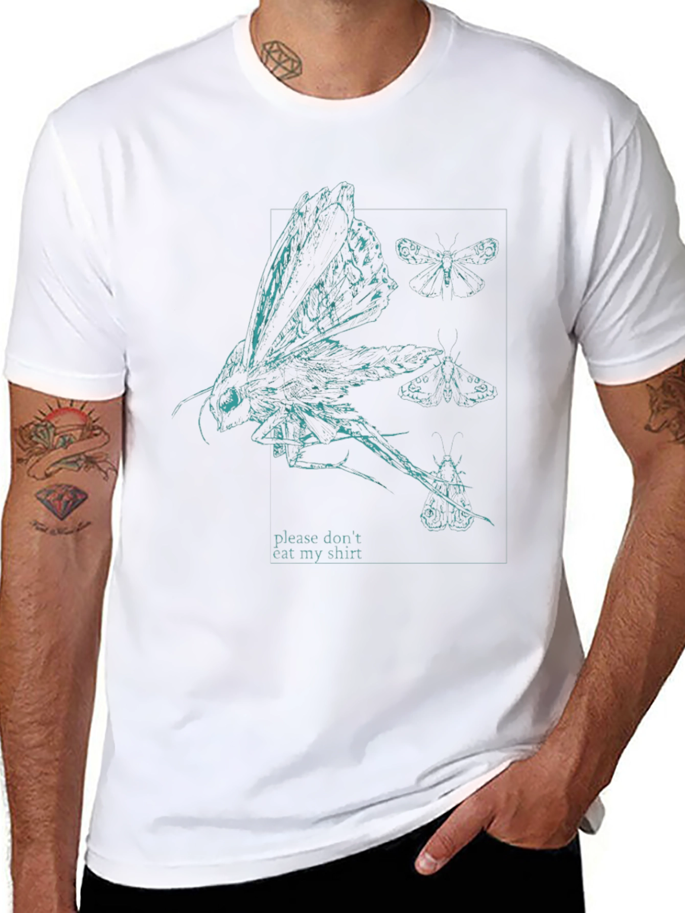 Black Moth Graphic T-Shirt - 'Please Don't Eat My Shirt' view 8