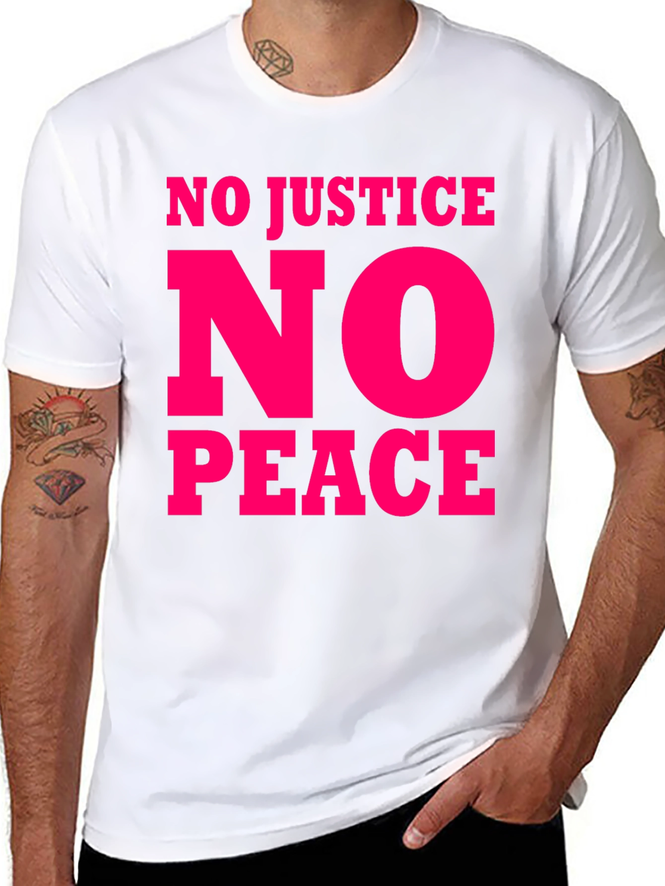 Black No Justice No Peace Graphic Tee view 8