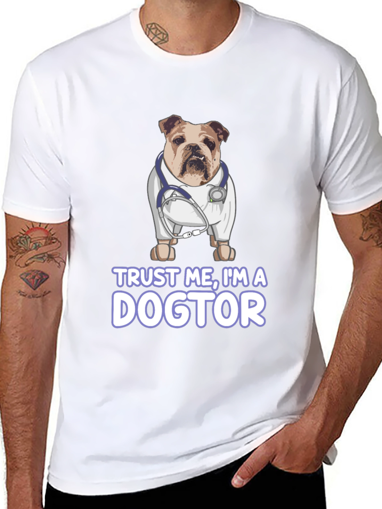 Black Dogtor T-Shirt - Bulldog Doctor Tee view 8