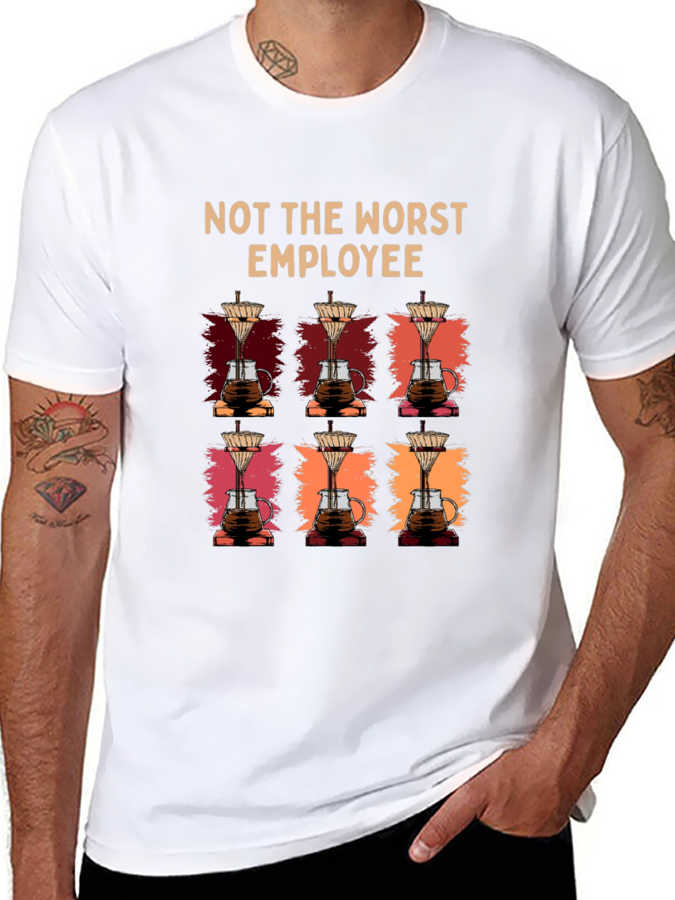 Black Not The Worst Employee Coffee T-Shirt view 8