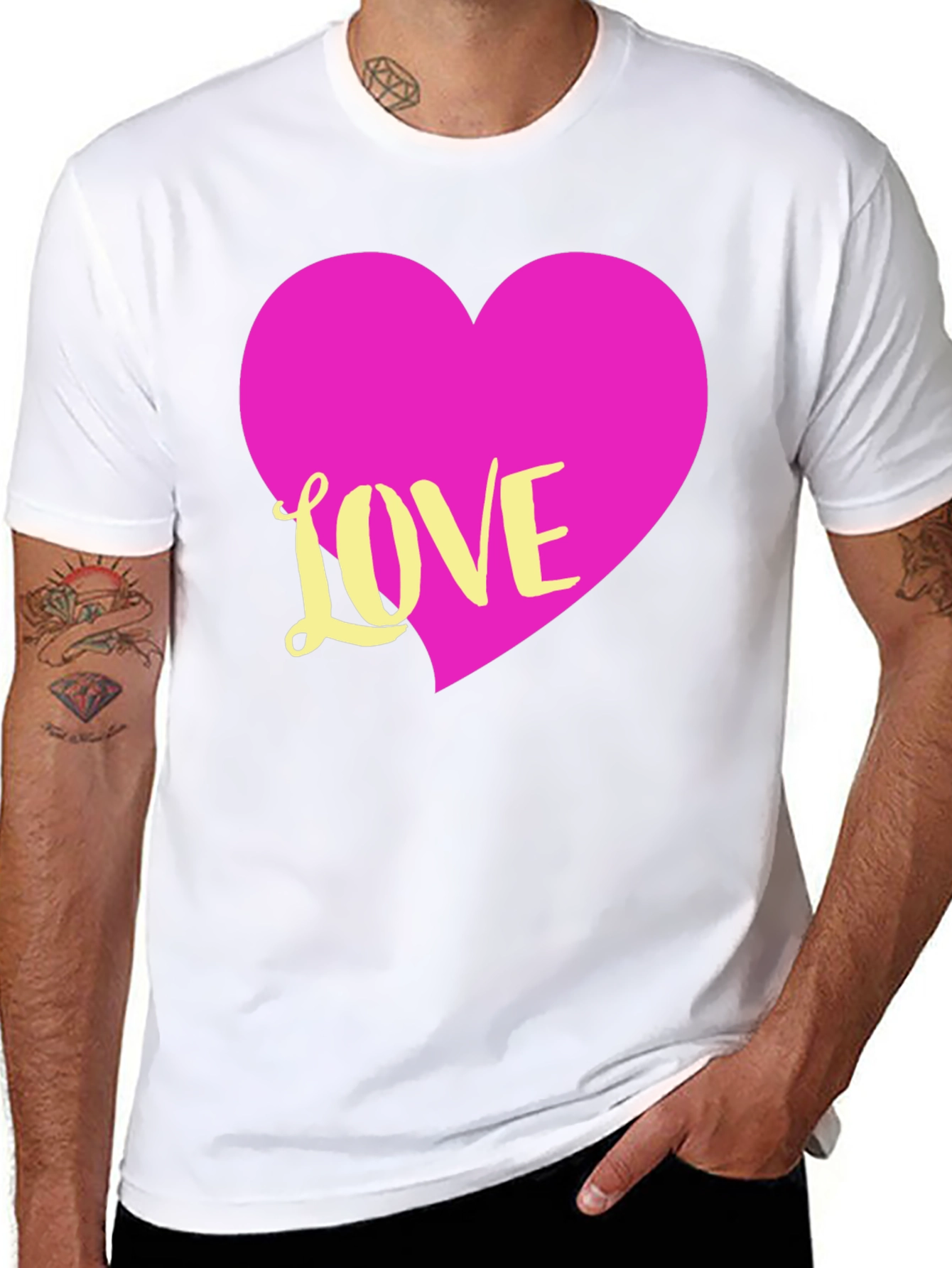Black Love Heart T-Shirt - Graphic Tee view 8