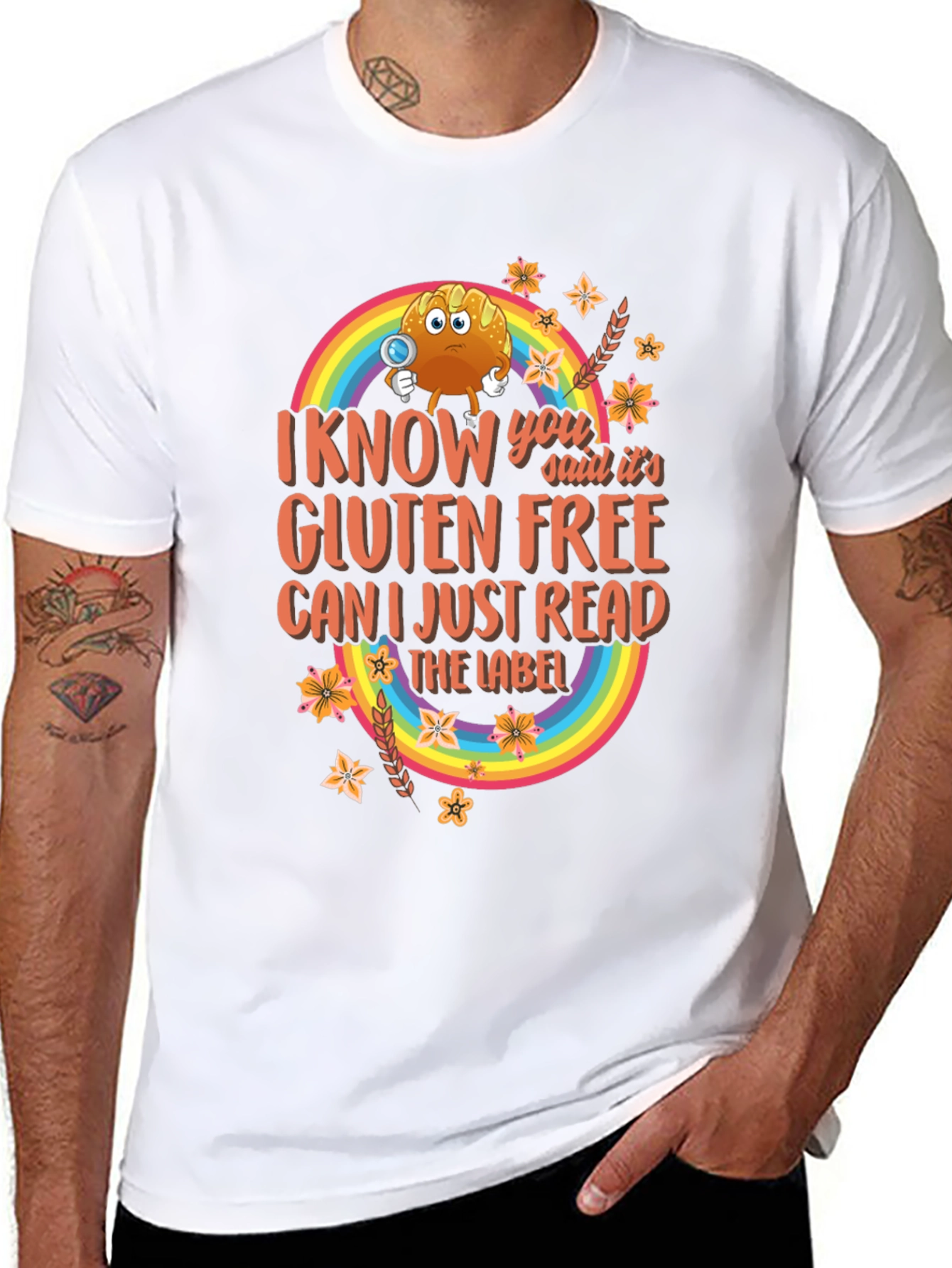 Black Gluten-Free T-Shirt: "Can I Just Read the Label?" view 8