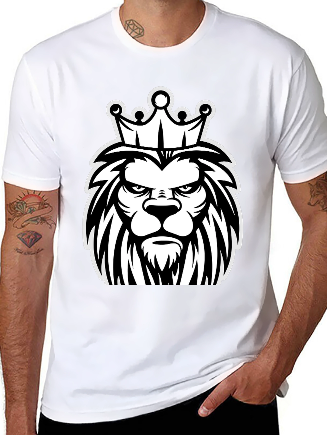 Black Lion King Graphic T-Shirt - Black view 8
