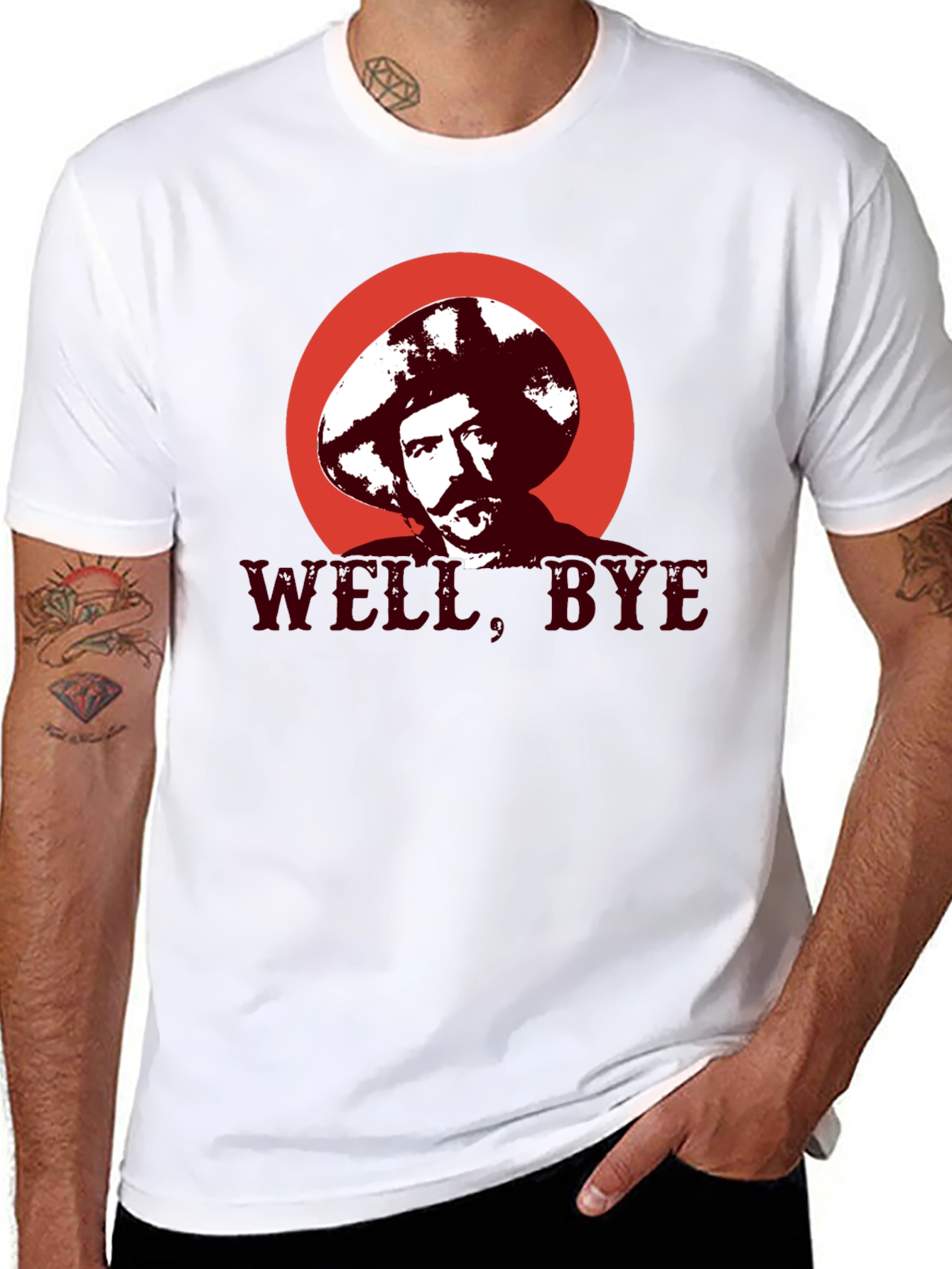 Black Well, Bye T-Shirt - Funny Graphic Tee view 8