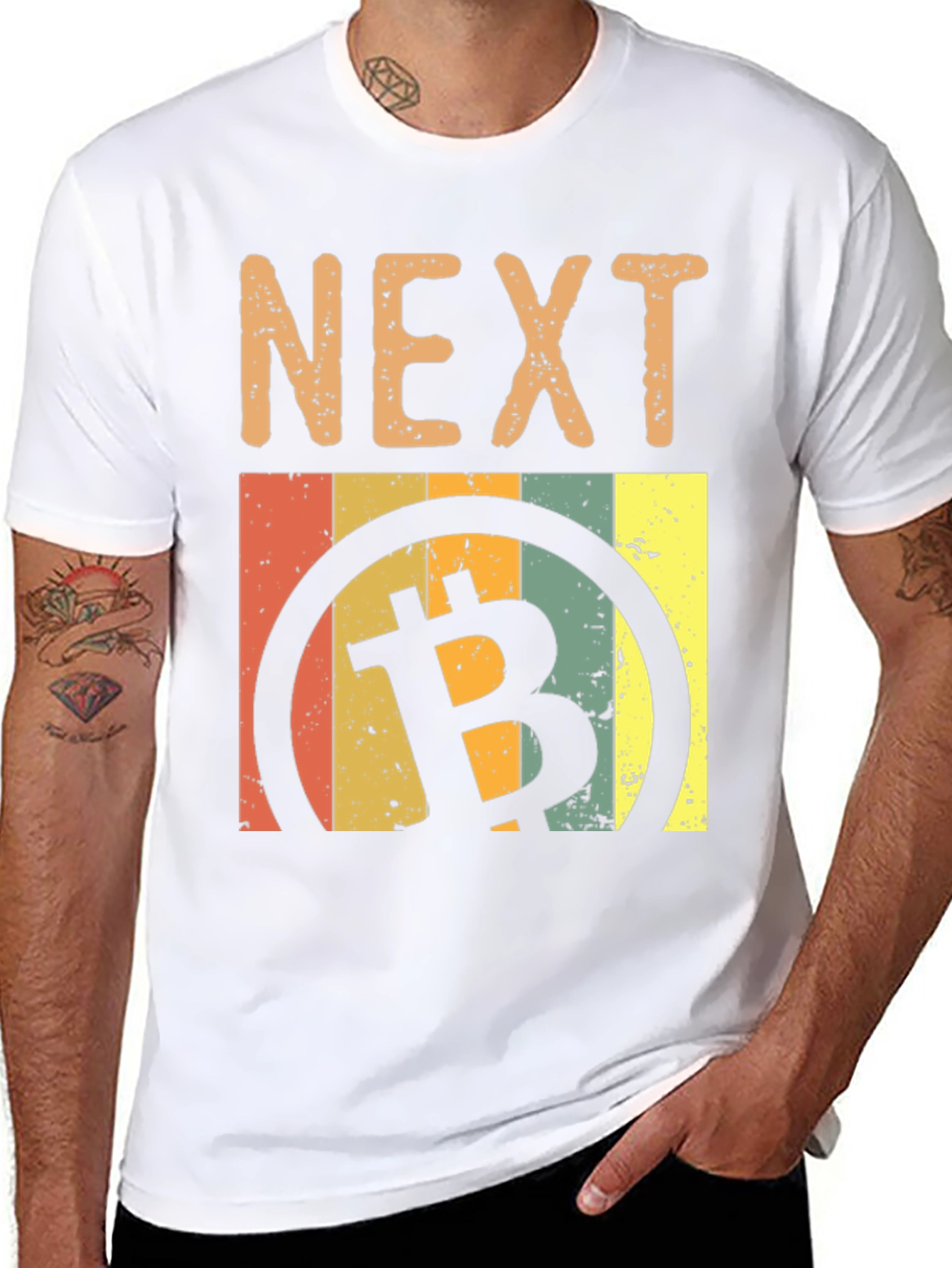 Black Next Bitcoin Retro Style Graphic Tee view 8