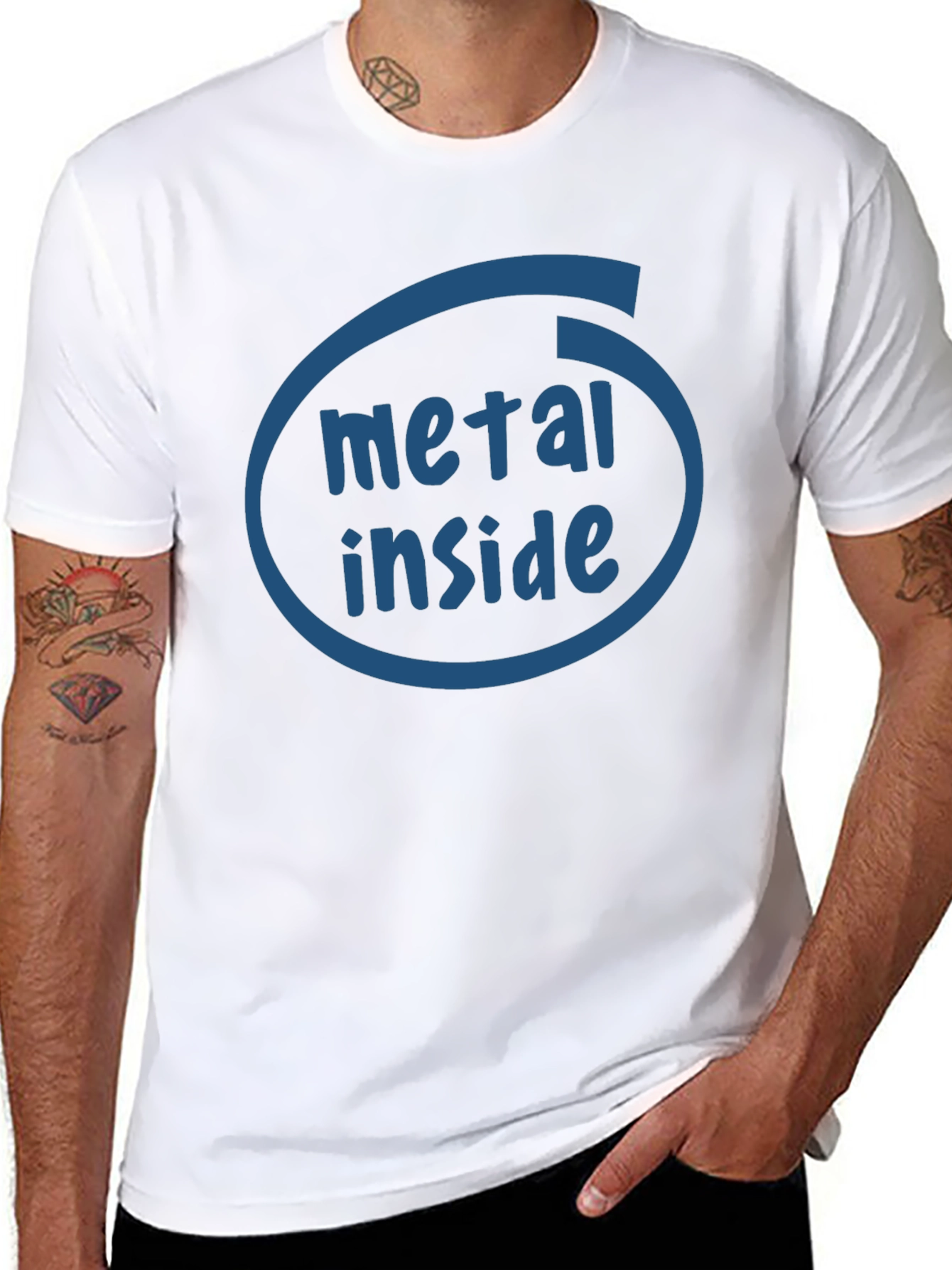 Black Metal Inside Funny Graphic T-Shirt view 8