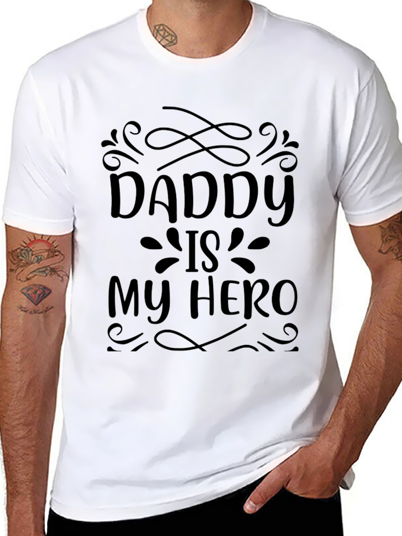 Black Daddy is My Hero Black T-Shirt view 8