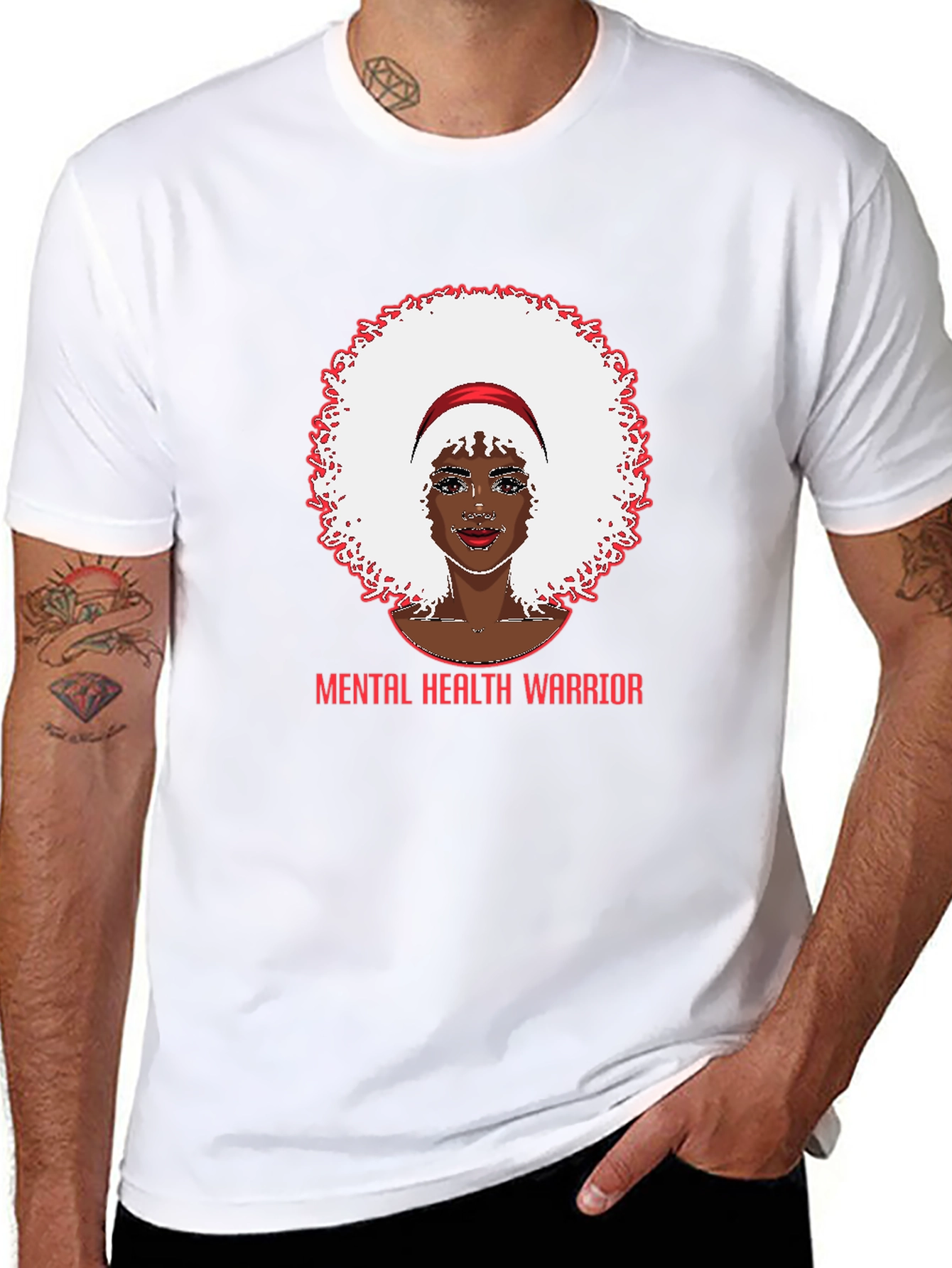 Black Mental Health Warrior T-Shirt - Unisex view 8
