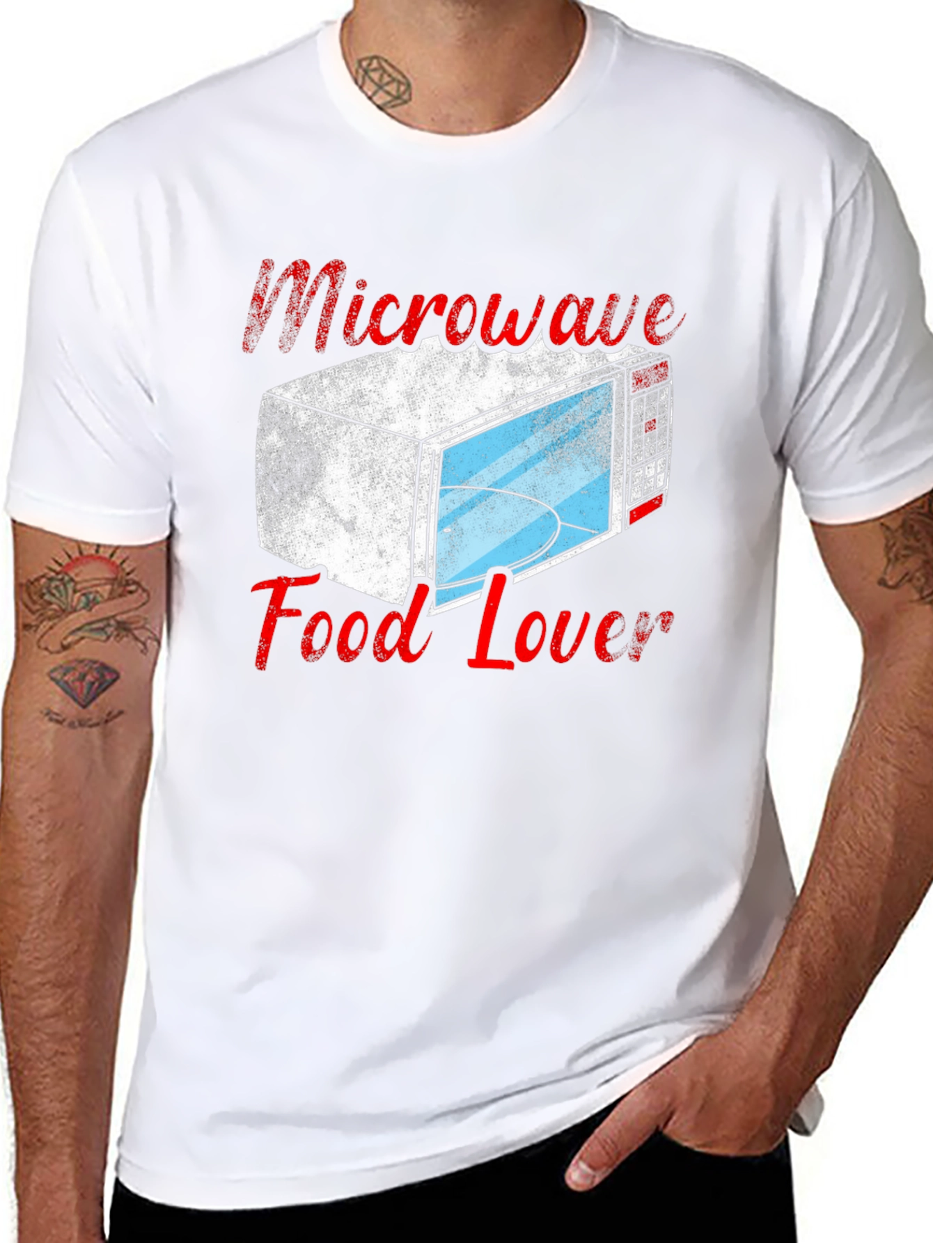 Black Microwave Food Lover T-Shirt - Funny Cook Tee view 8