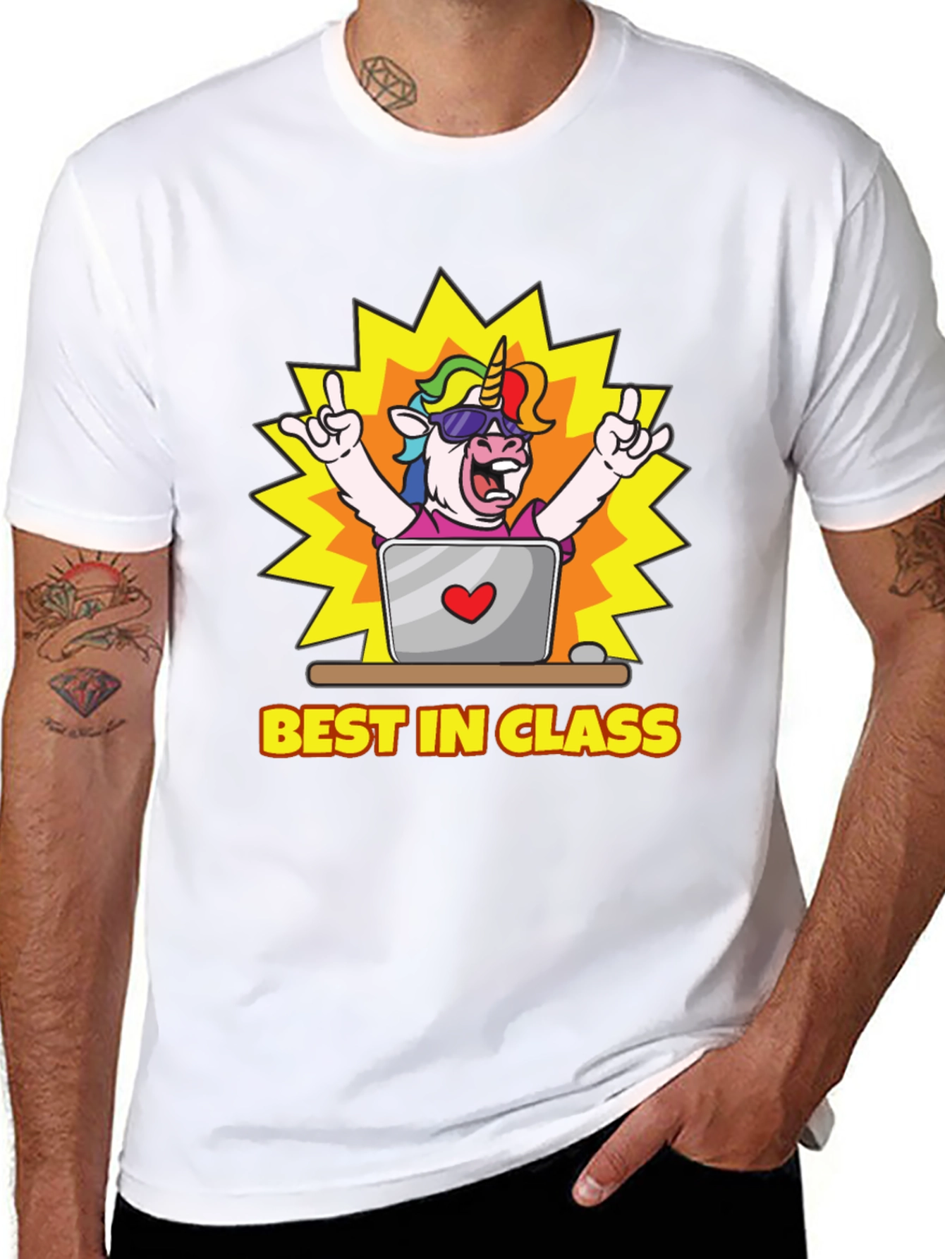 Black Best in Class Unicorn T-Shirt - Novelty Graphic Tee view 8