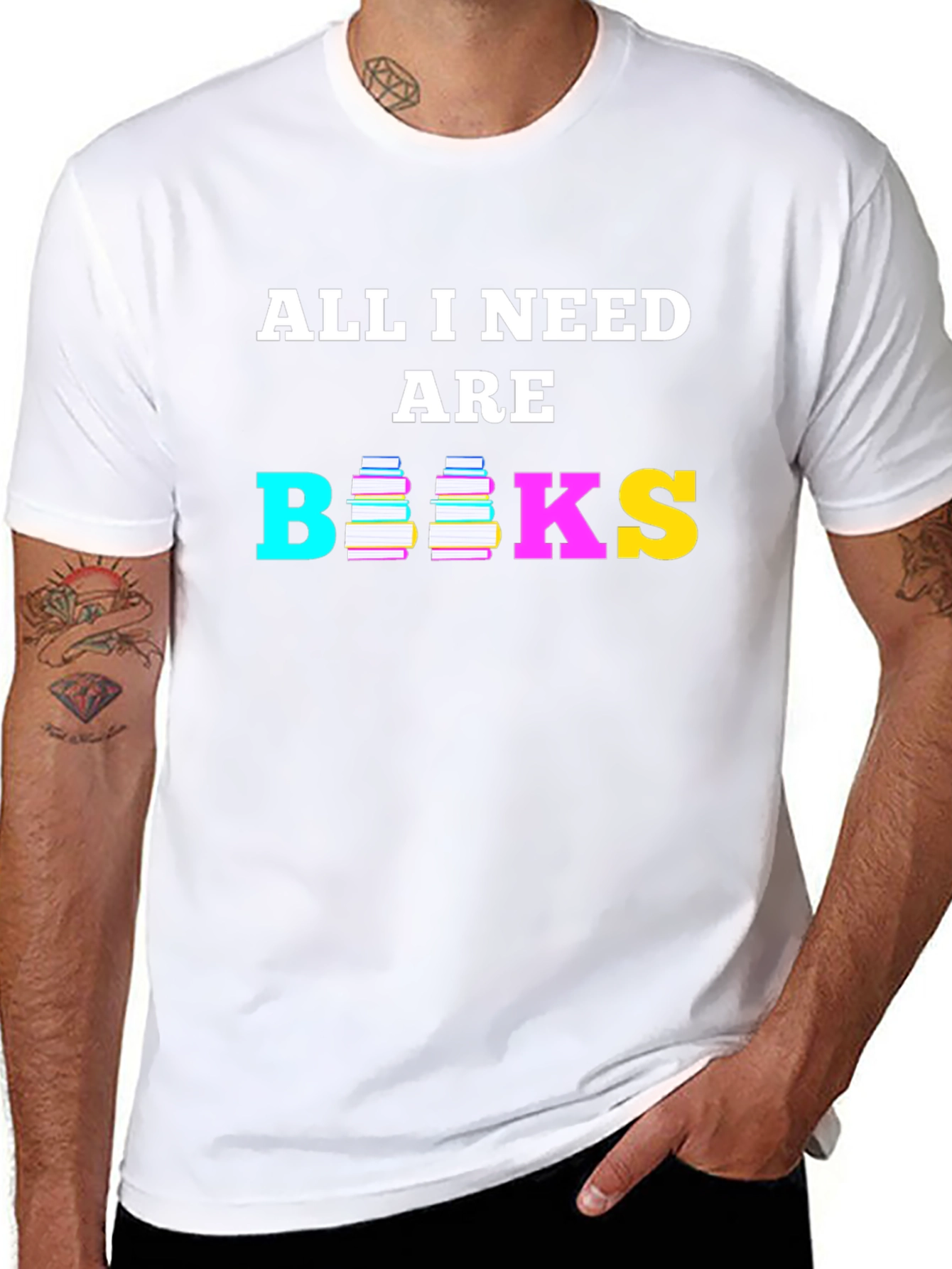 Black All I Need are Books T-Shirt view 8