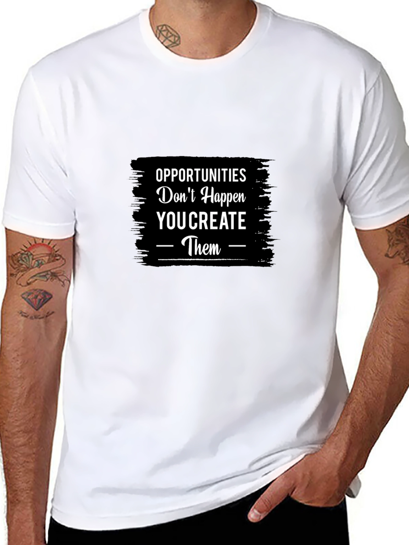 Black Opportunities You Create T-Shirt view 8
