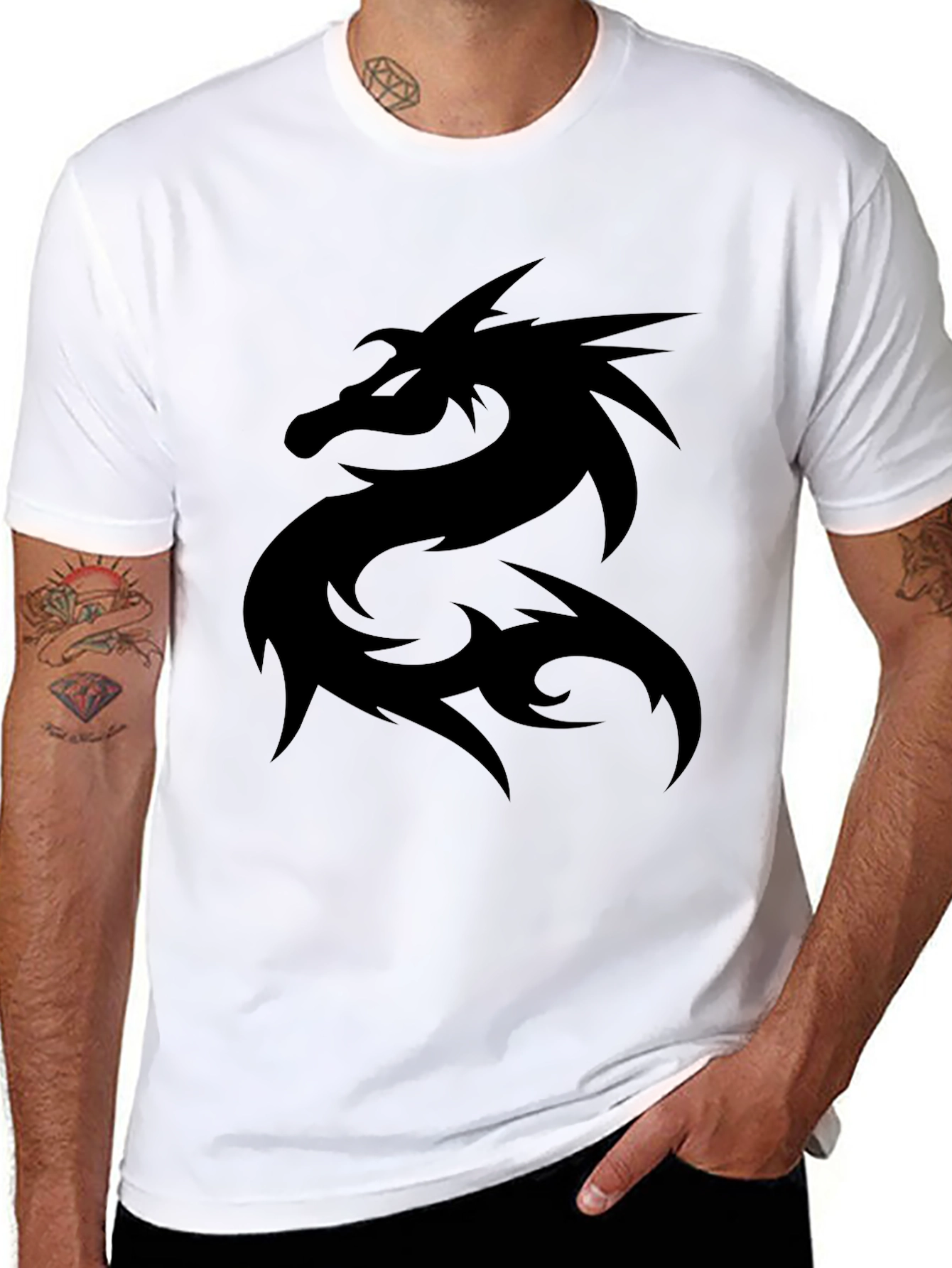 Black Black Dragon Graphic Tee - Men's Short Sleeve Shirt view 8