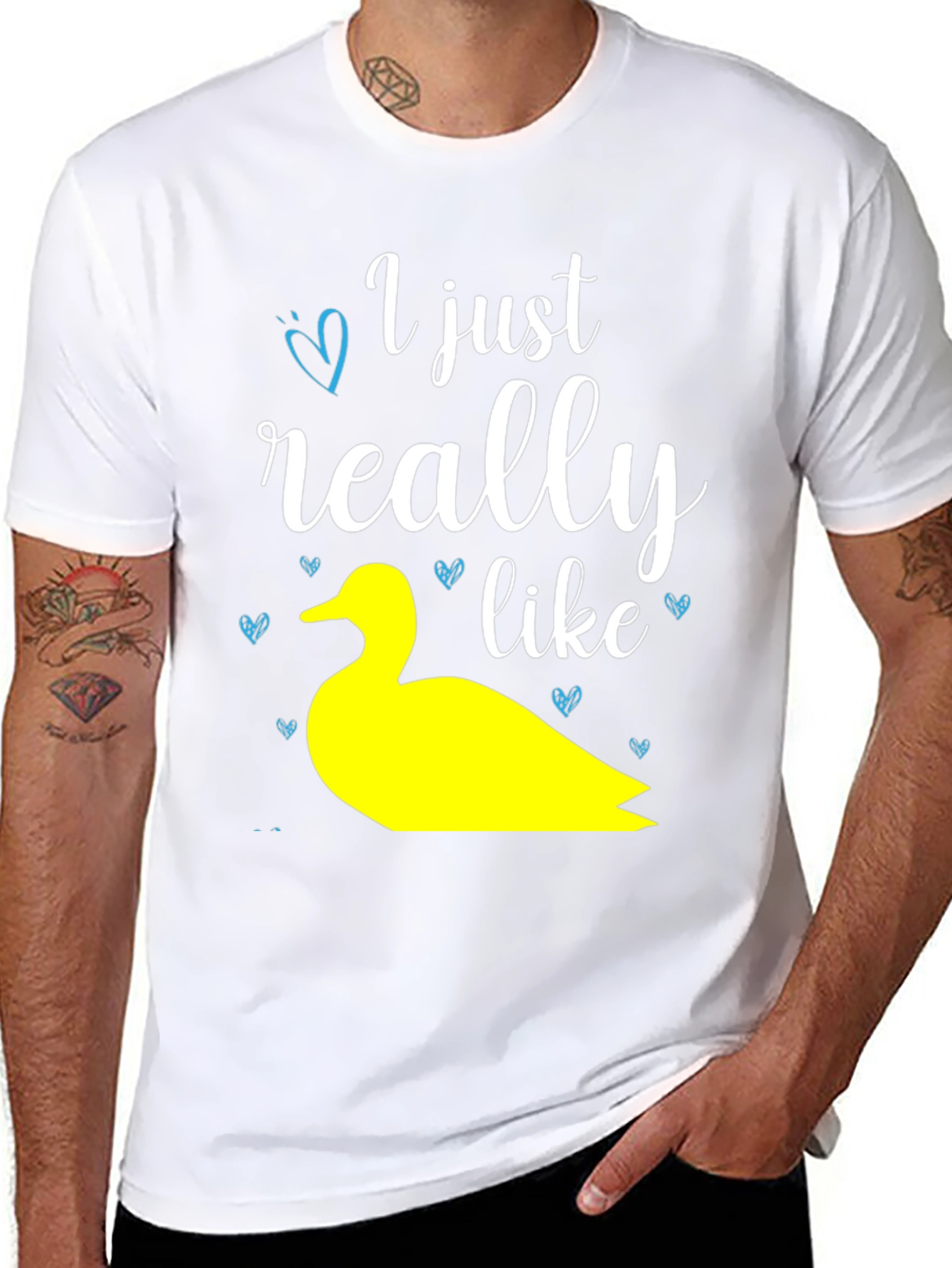 Black Duck Lover T-Shirt: "I Just Really Like Ducks" Graphic Tee view 8