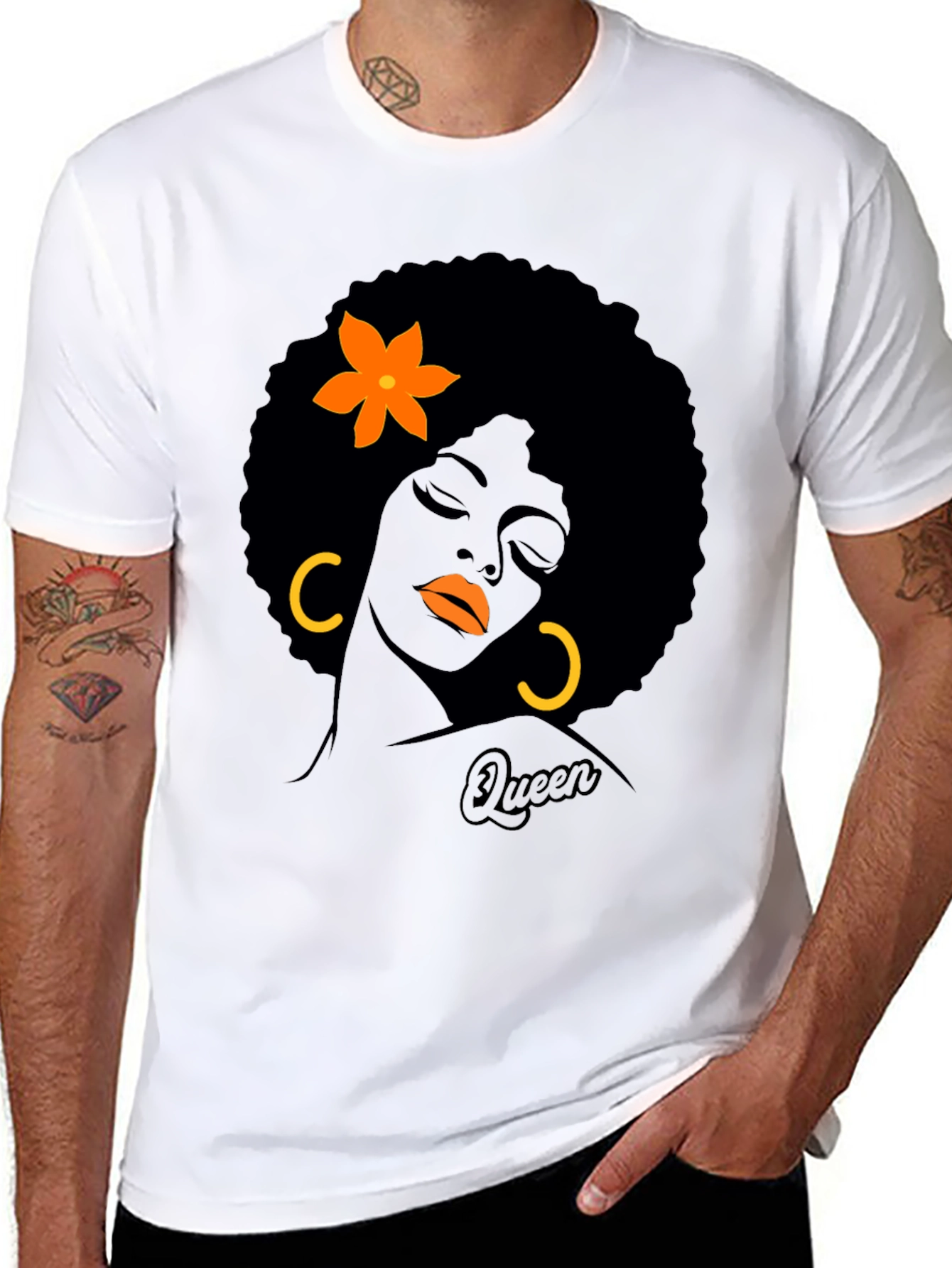 Queen Graphic T-Shirt - Afrocentric Black Tee - 8