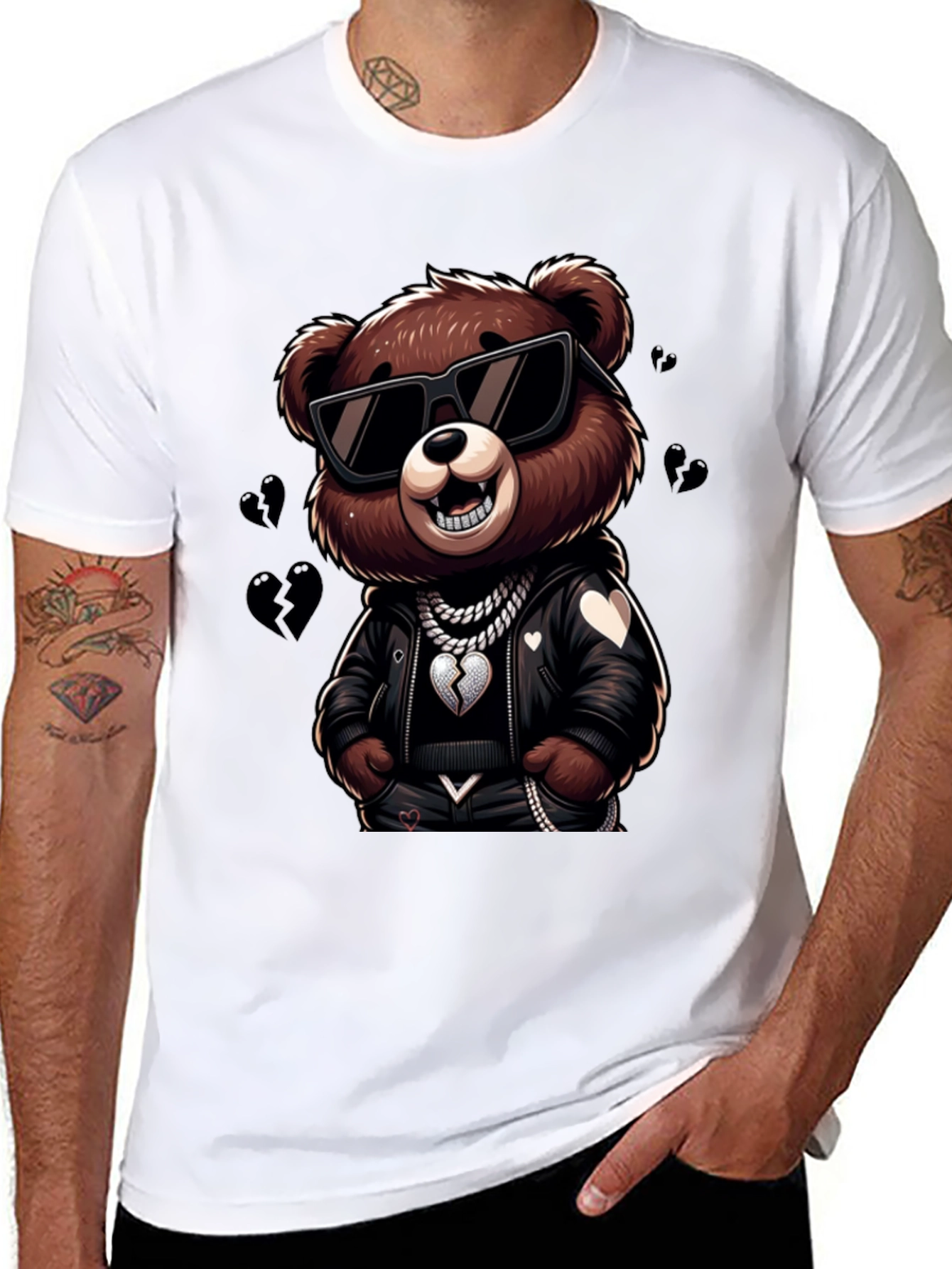 Black Cool Bear Graphic Tee - Stylish & Unique Design view 8