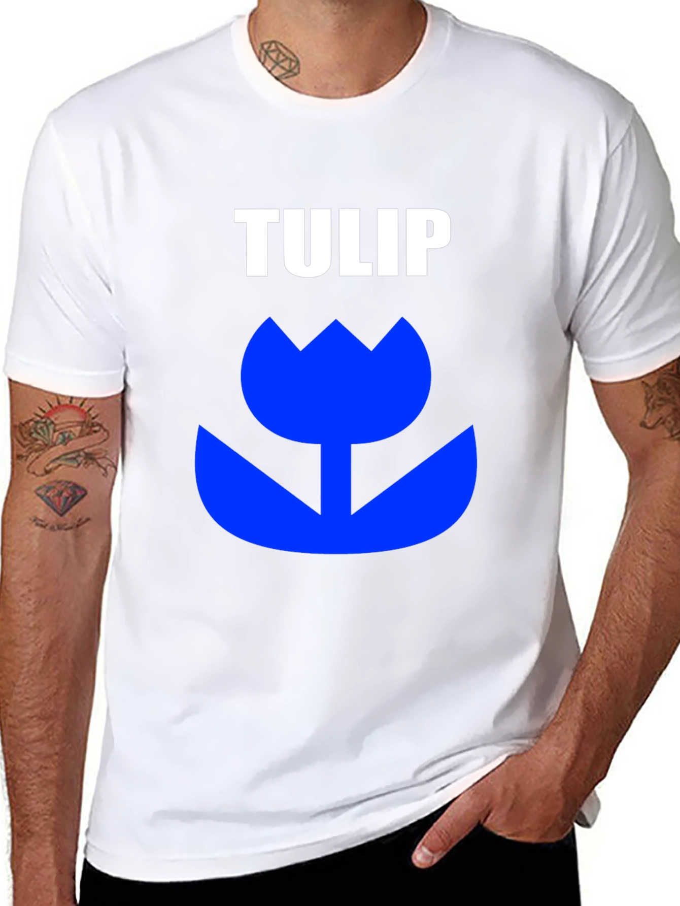 Black TULIP Graphic Tee - Bold Statement T-Shirt view 8