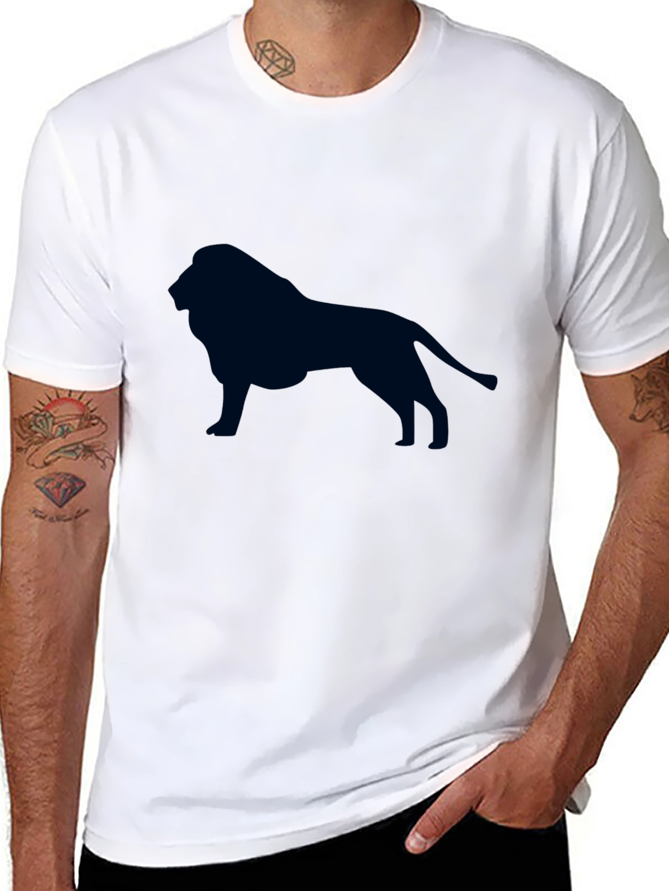 Black Lion Graphic Tee - Black Cotton view 8