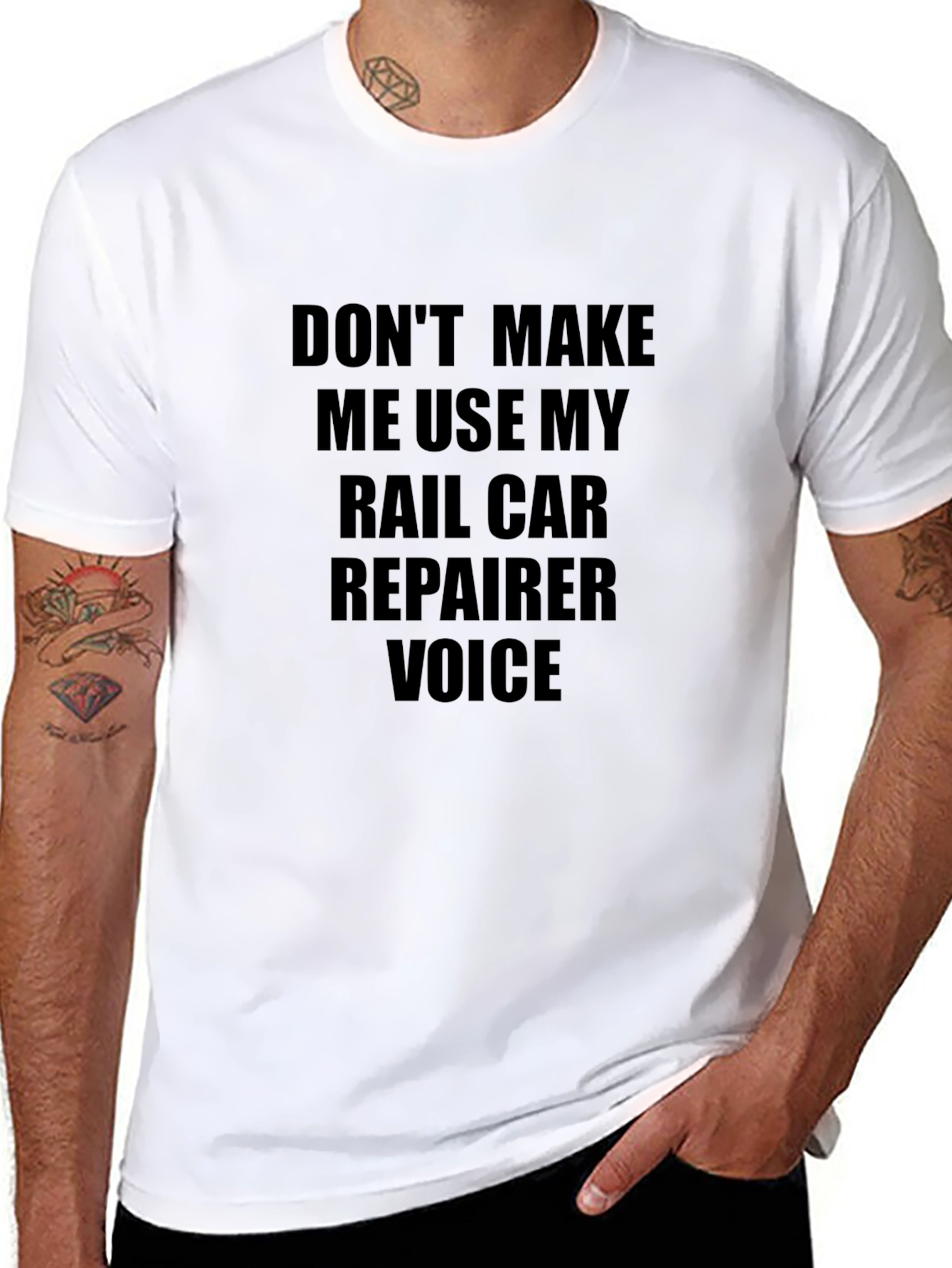 Black Rail Car Repairer Voice Graphic Tee - Black view 8
