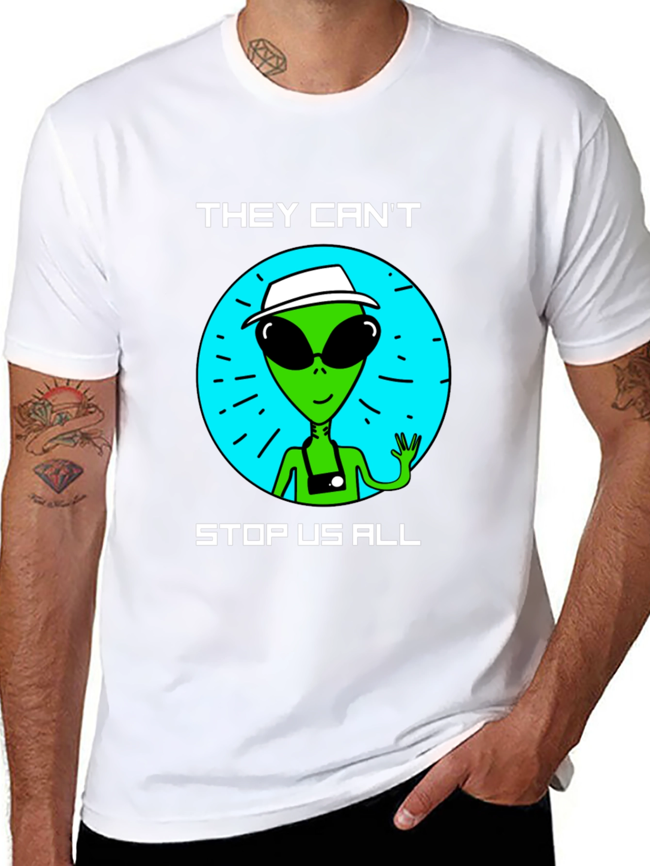 Black Alien Graphic T-Shirt - They Can't Stop Us All view 8