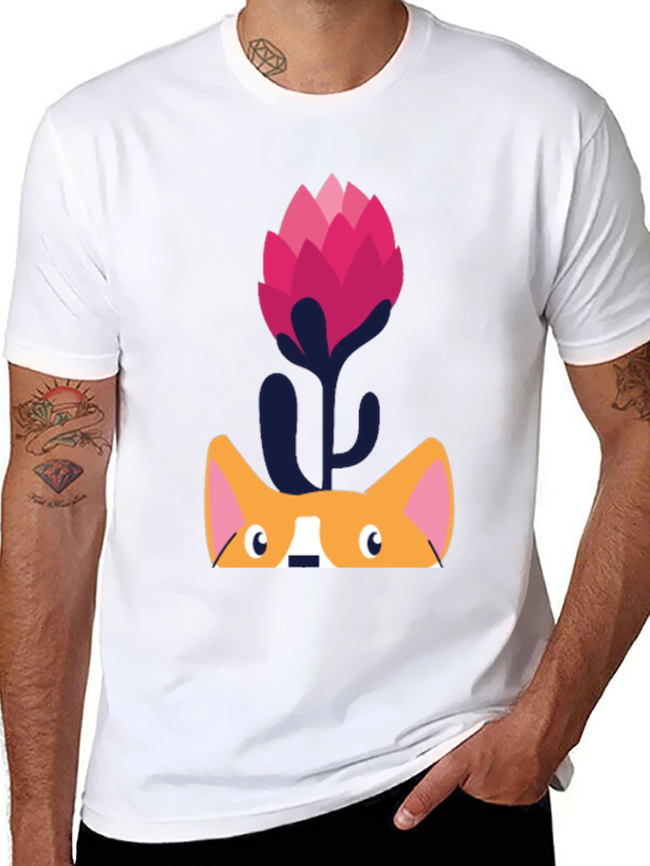 Black Corgi Flower Graphic Tee - Unique Design view 8