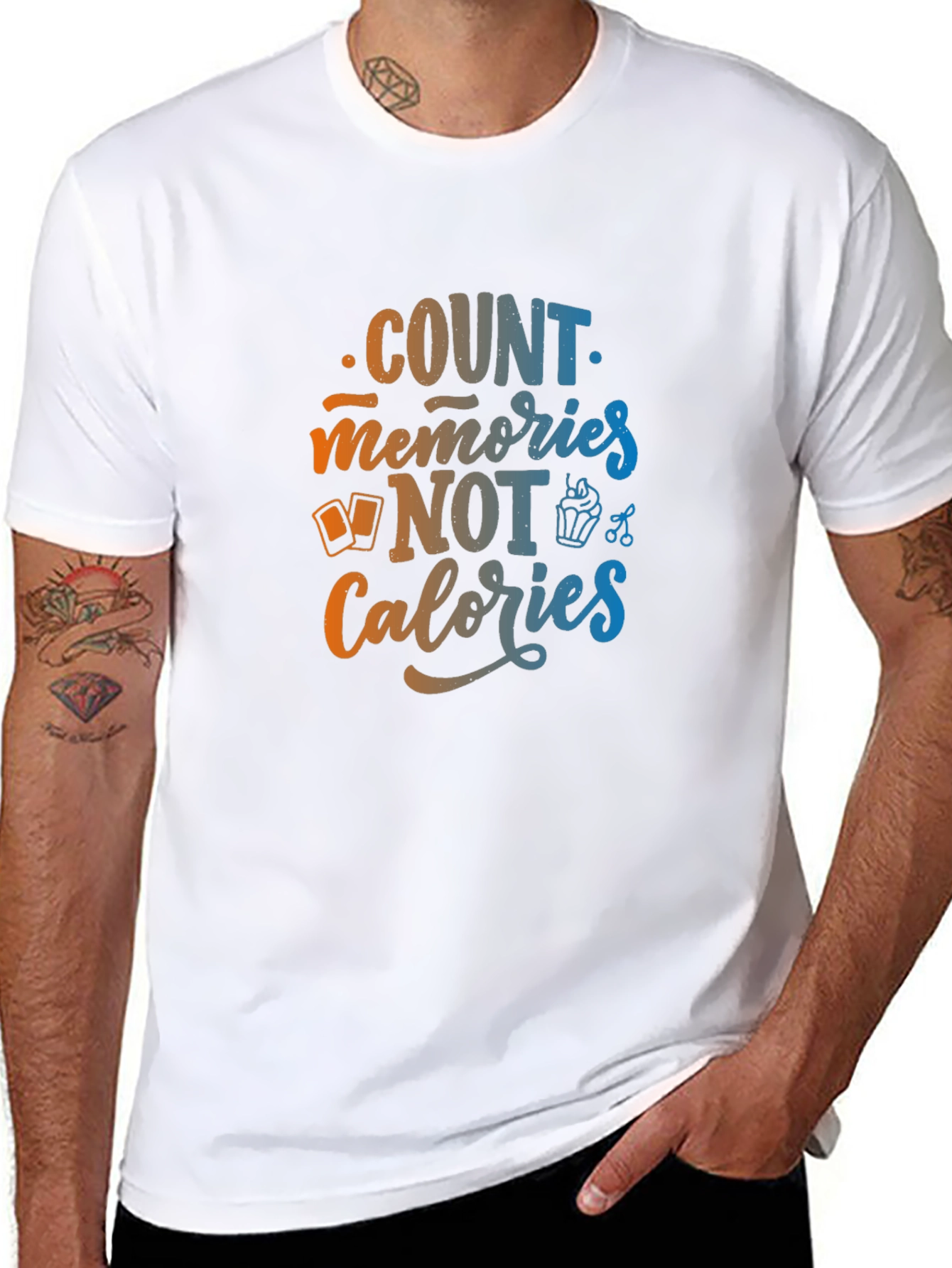 Black Count Memories Not Calories Graphic Tee view 8