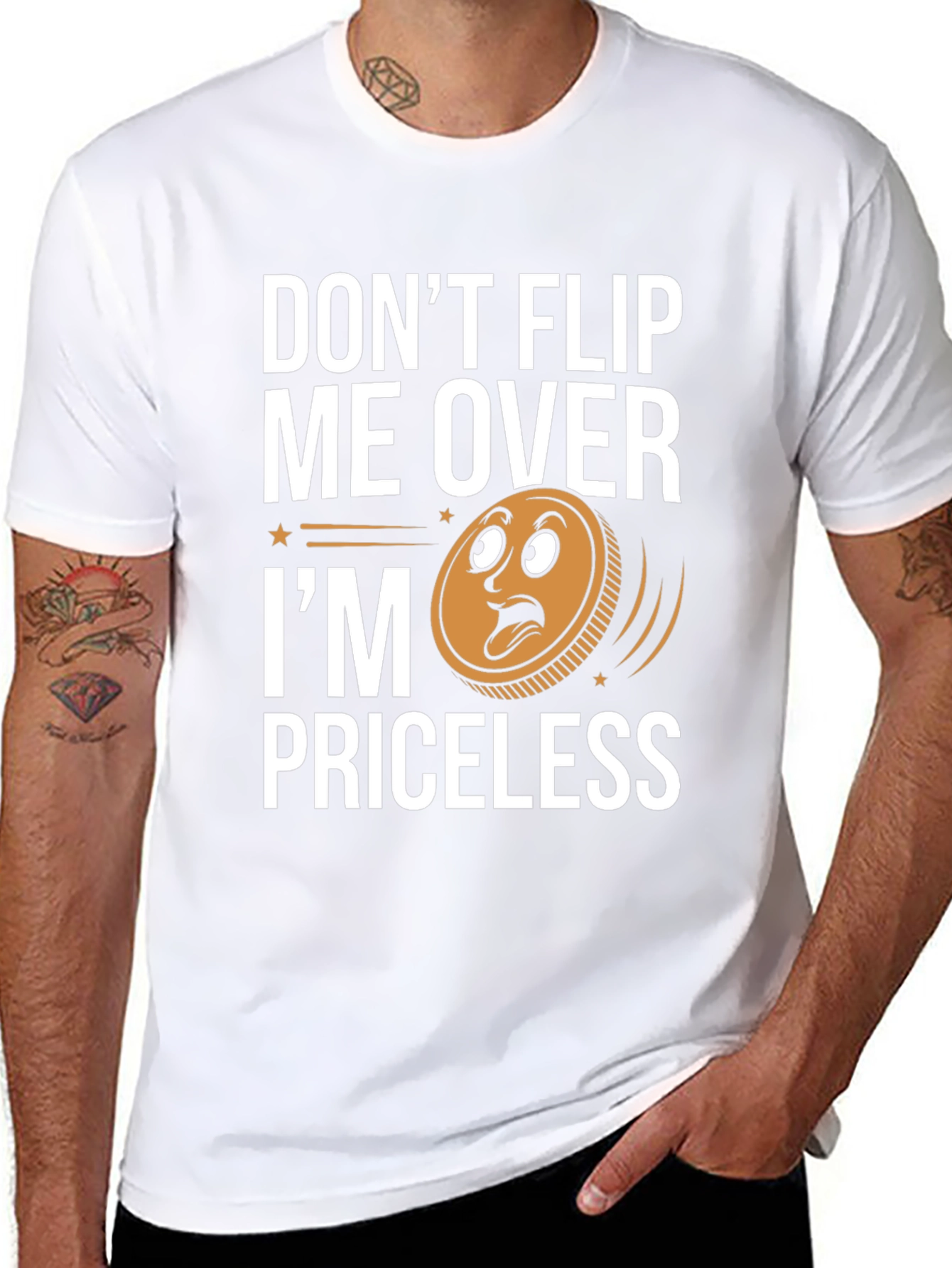 Black Don't Flip Me Over I'm Priceless T-Shirt view 8