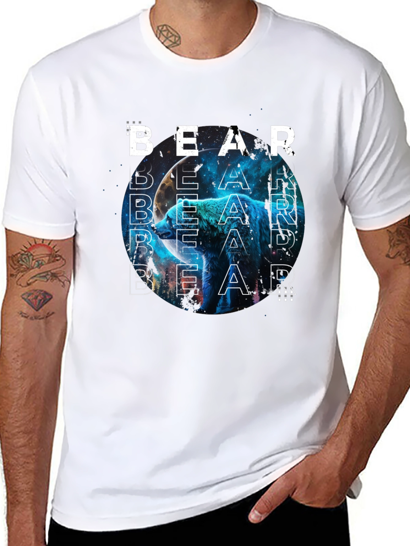 Black Bear Graphic Print T-Shirt - Modern Style view 8