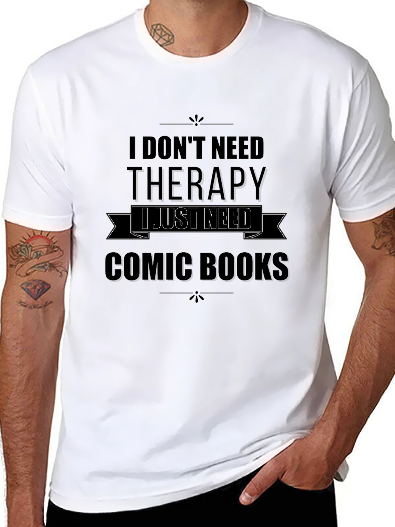 Black Comic Books Therapy T-Shirt  view 8