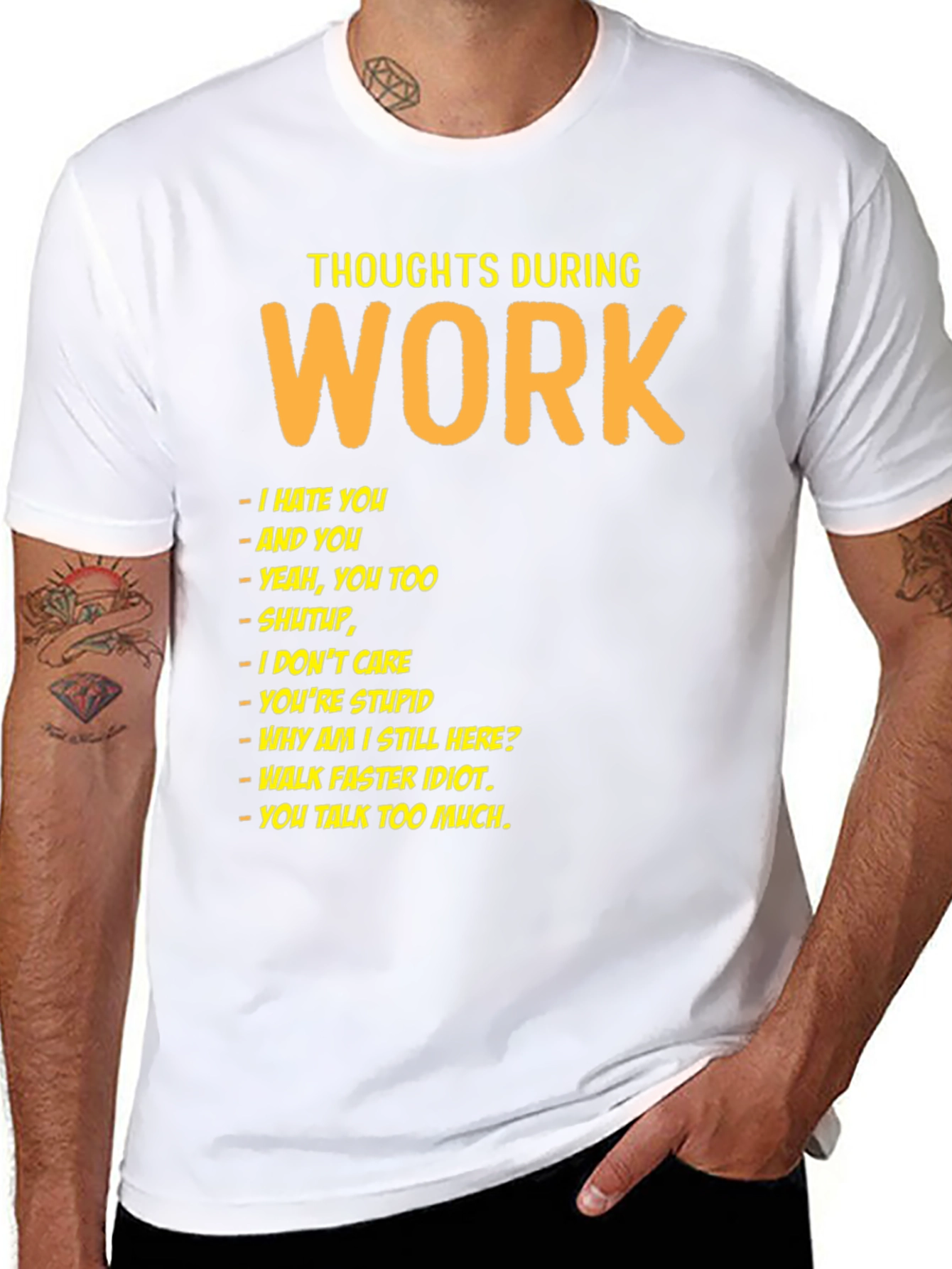 Black Thoughts During Work Black Humor T-Shirt view 8