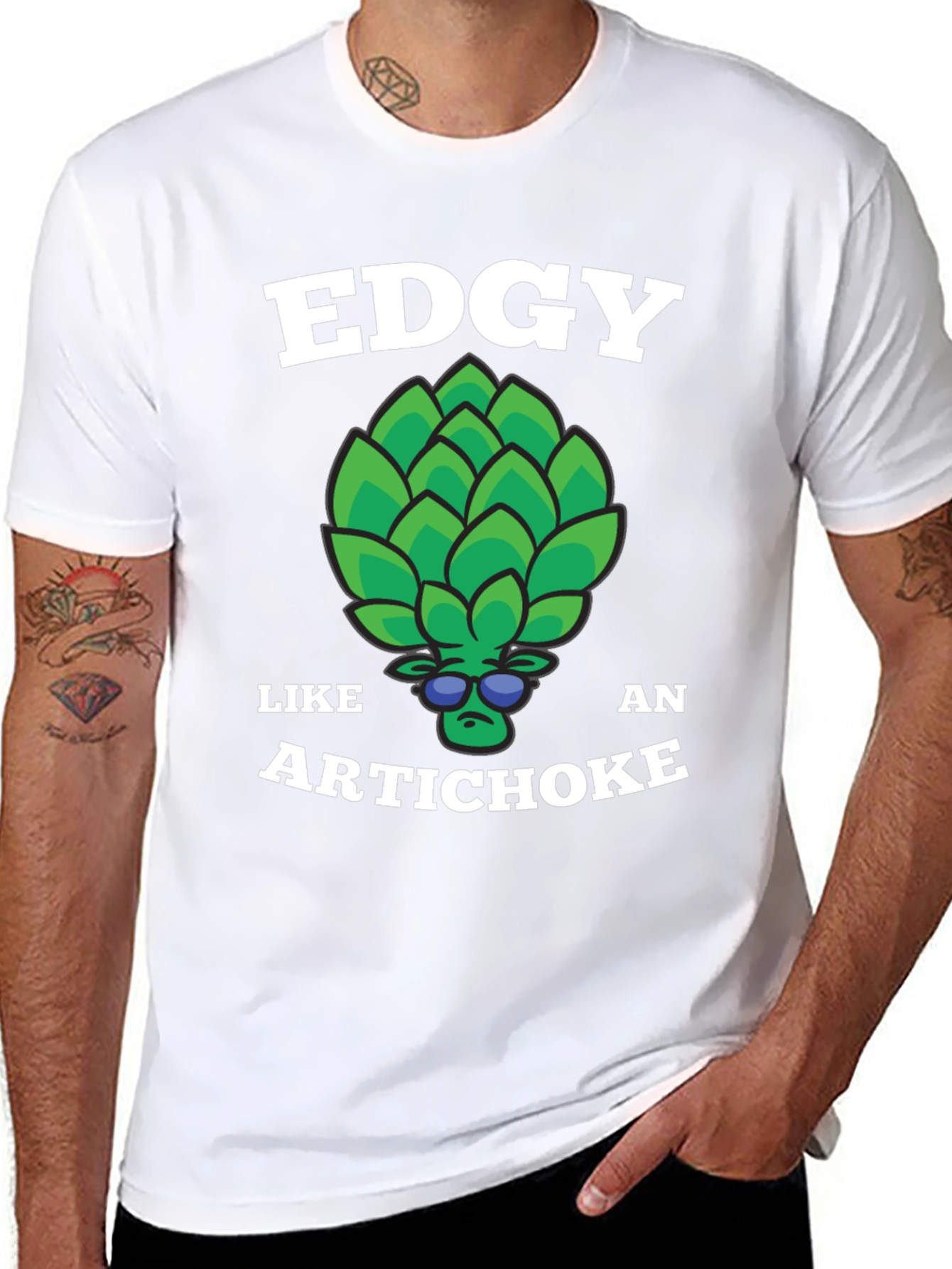 Black Edgy Like an Artichoke Graphic Tee view 8