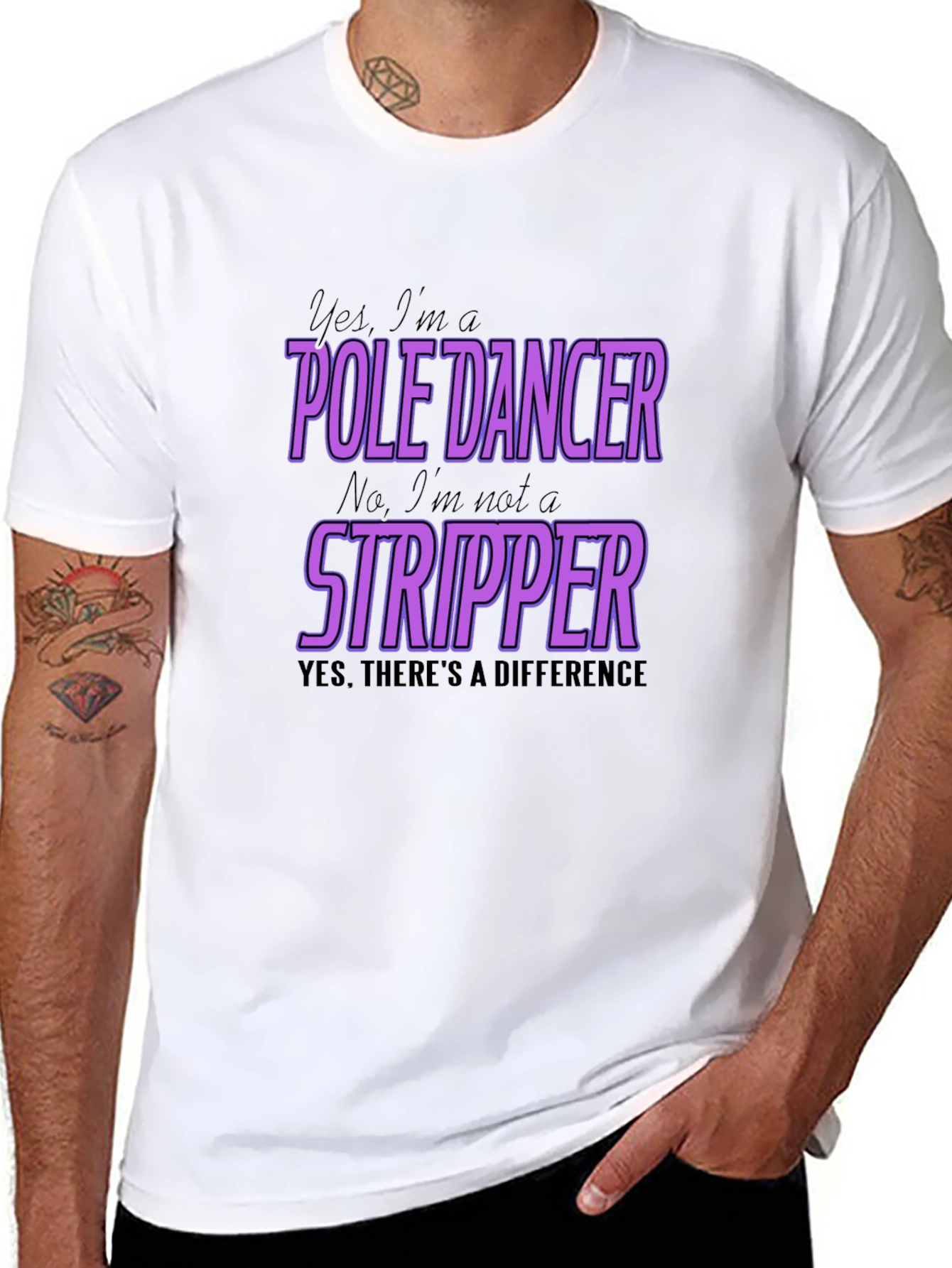 Black Pole Dancer T-Shirt - Yes, I'm a Pole Dancer view 8