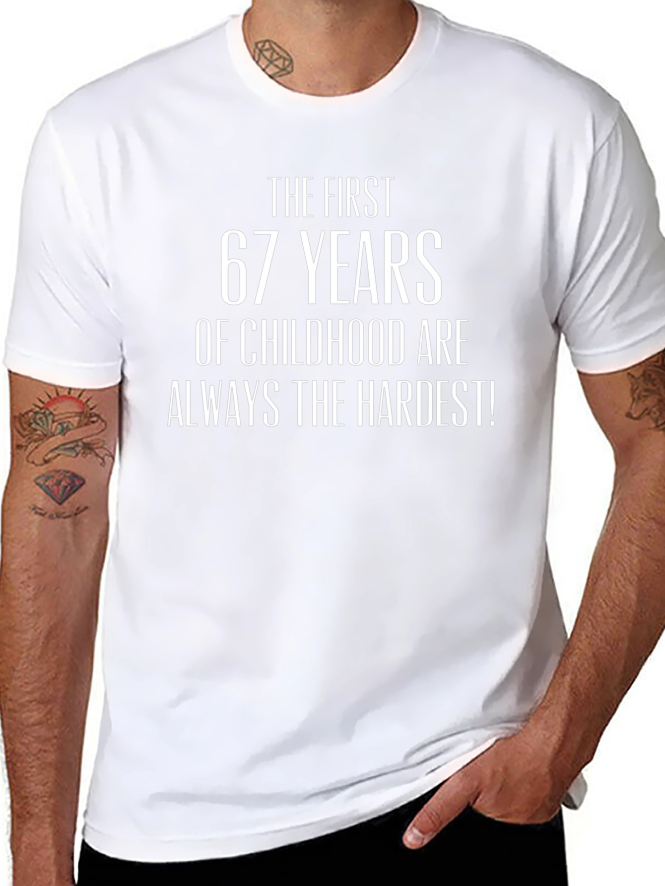 Black Funny 67 Years of Childhood T-Shirt view 8