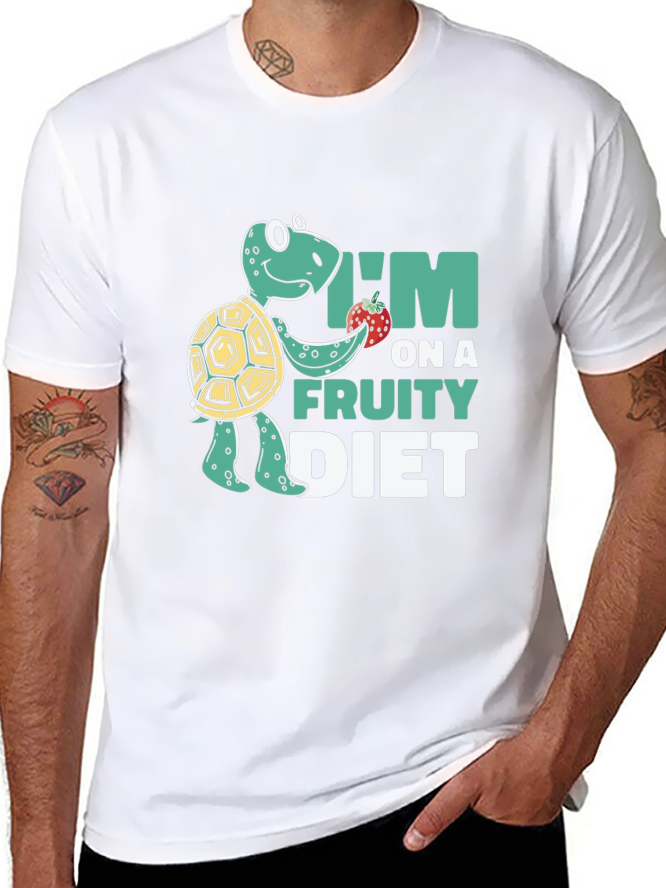 Black Fruity Diet Turtle T-Shirt view 8