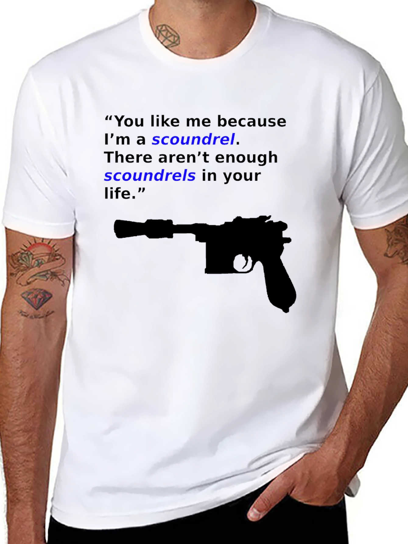 Black Scoundrel Tee - Movie Quote Graphic Novelty T-Shirt view 8