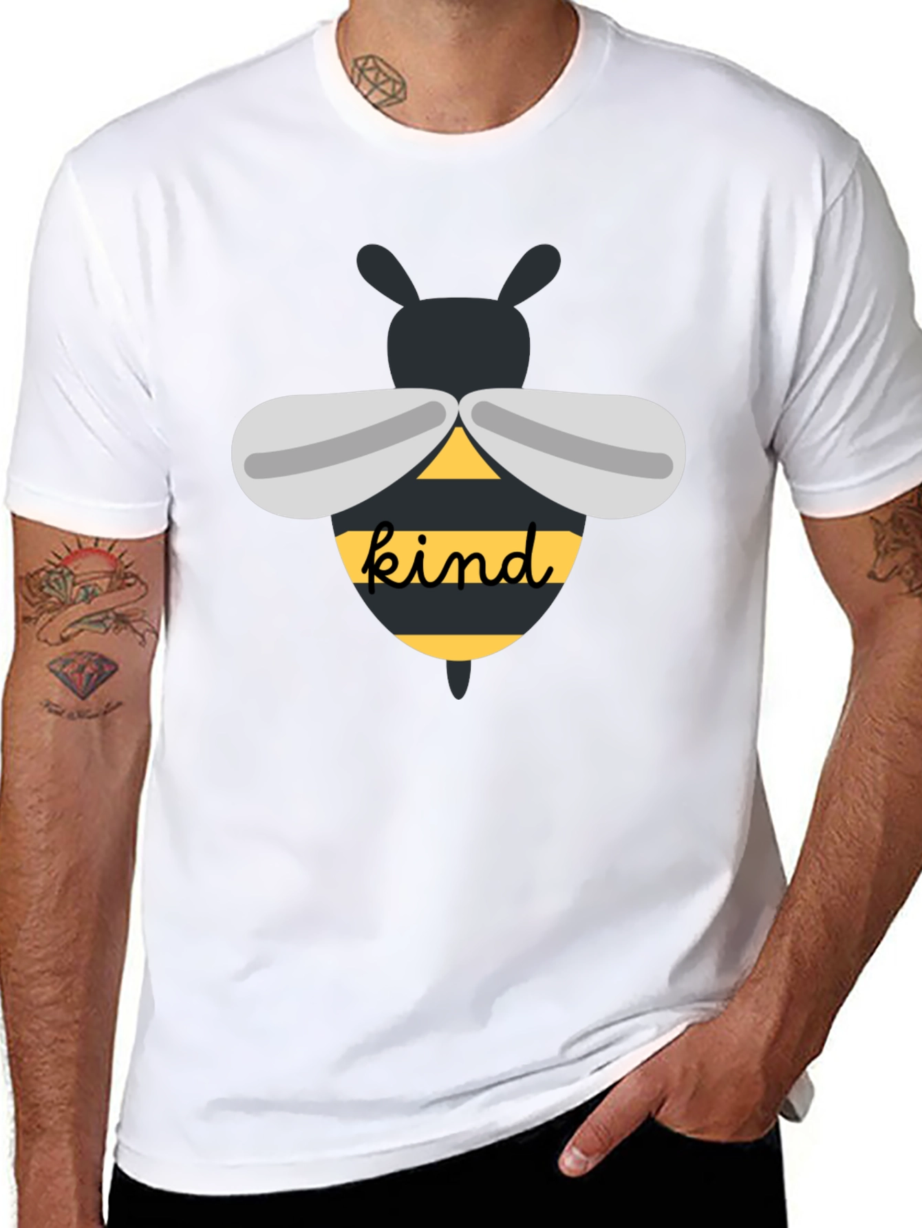 Black Bee Kind T-Shirt: Cute Inspirational Graphic Tee view 8